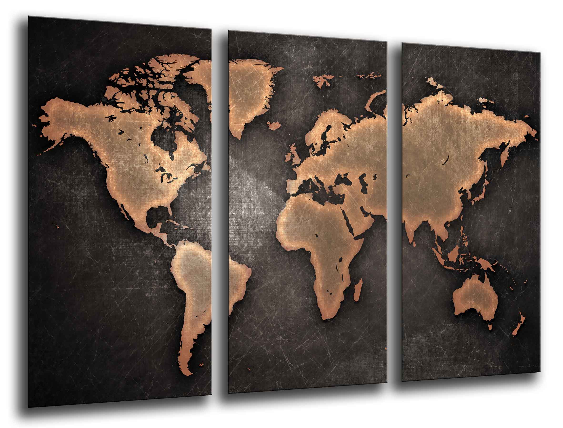 Mapa mundial, mapa mundi, vintage, impresión fotográfica sobre madera, cuadro moderno decorativo