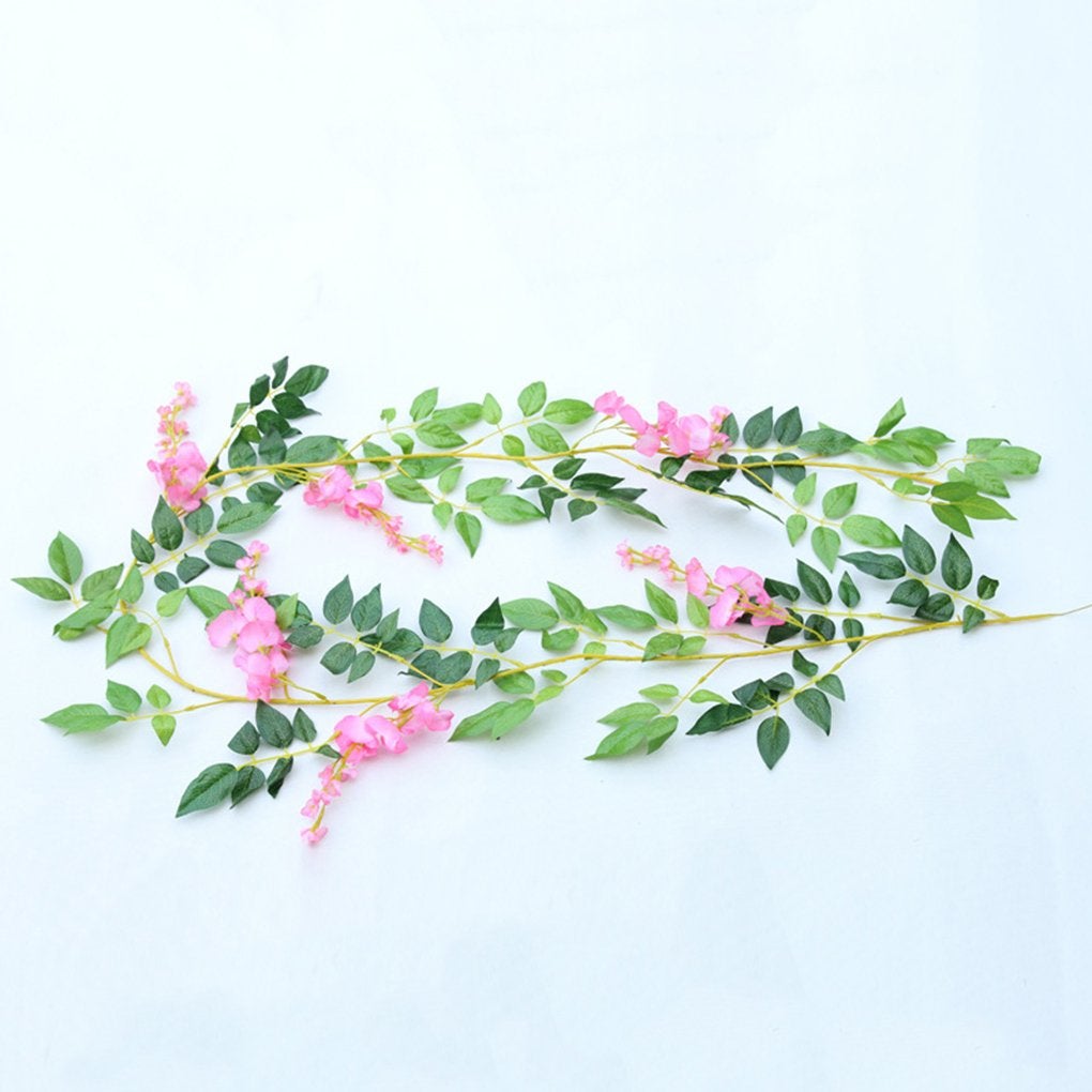 Lot de 10 guirlandes de glycine artificielles, guirlande de fleurs artificielles, fleurs suspendues de glycine pour mariage, fête, jardin (rose) - 4