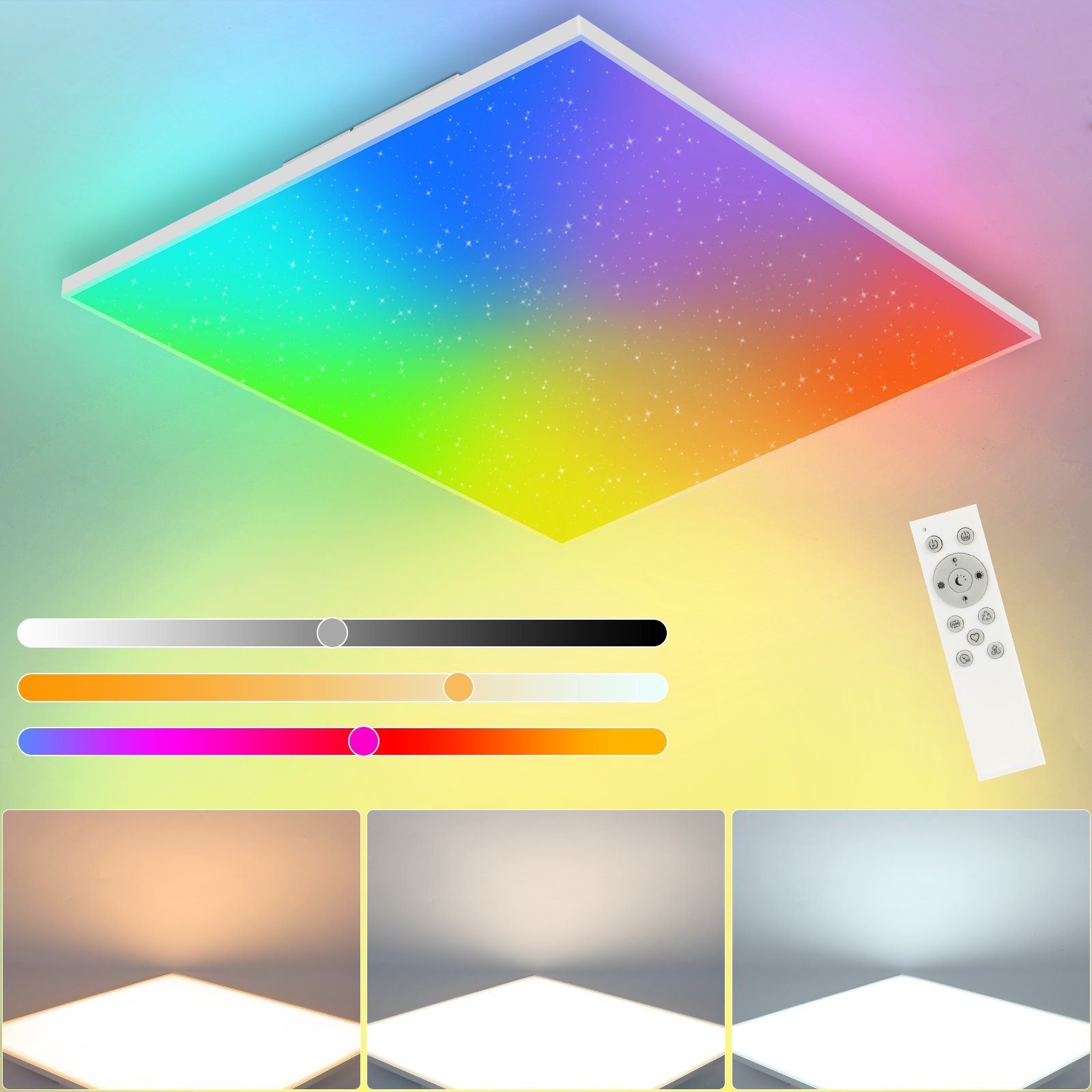 Lámpara De Techo LED Para Niños Regulable - 50 Cm, 42W, Control Remoto (Brillo 10-100%, Color 3000-6000K) - Con Modo Noche, Para Dormitorio Infantil, Salón