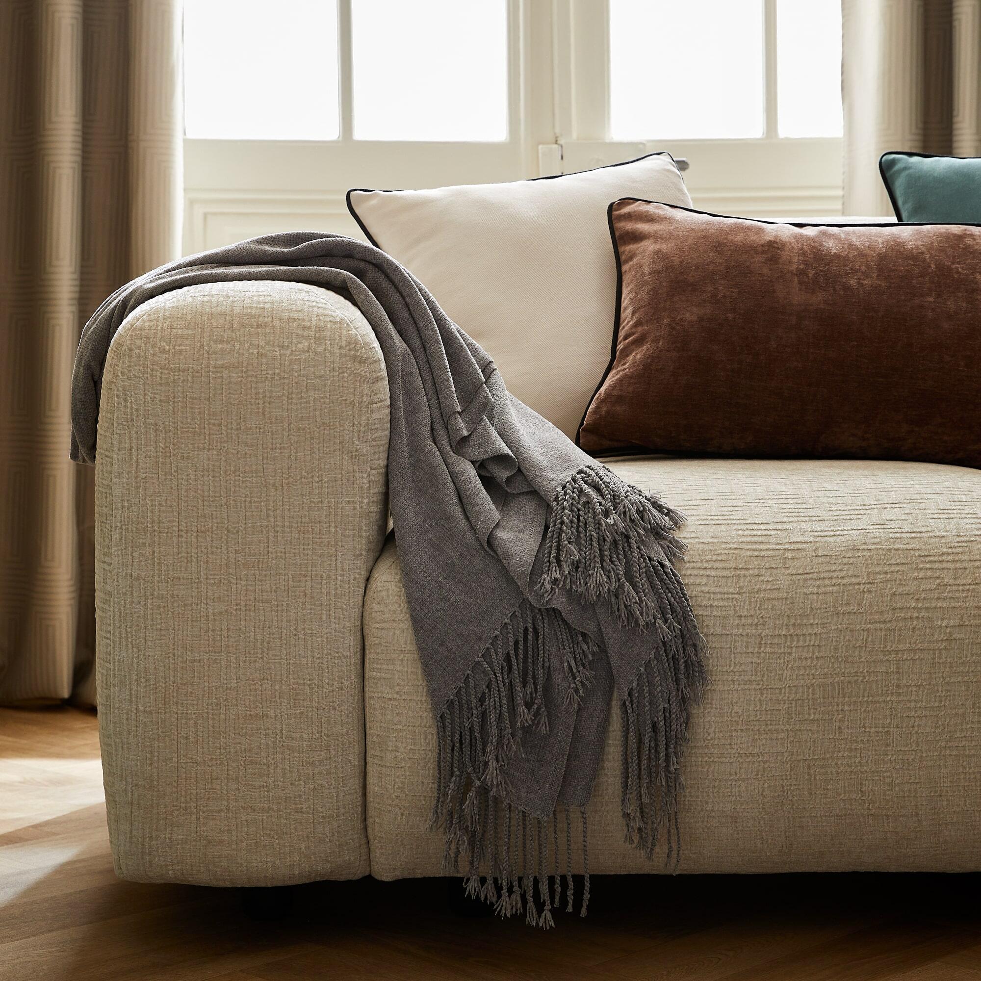 Plaid MOANIA - 170 x 130 - Gris - Polyester - INSPIRE - 2