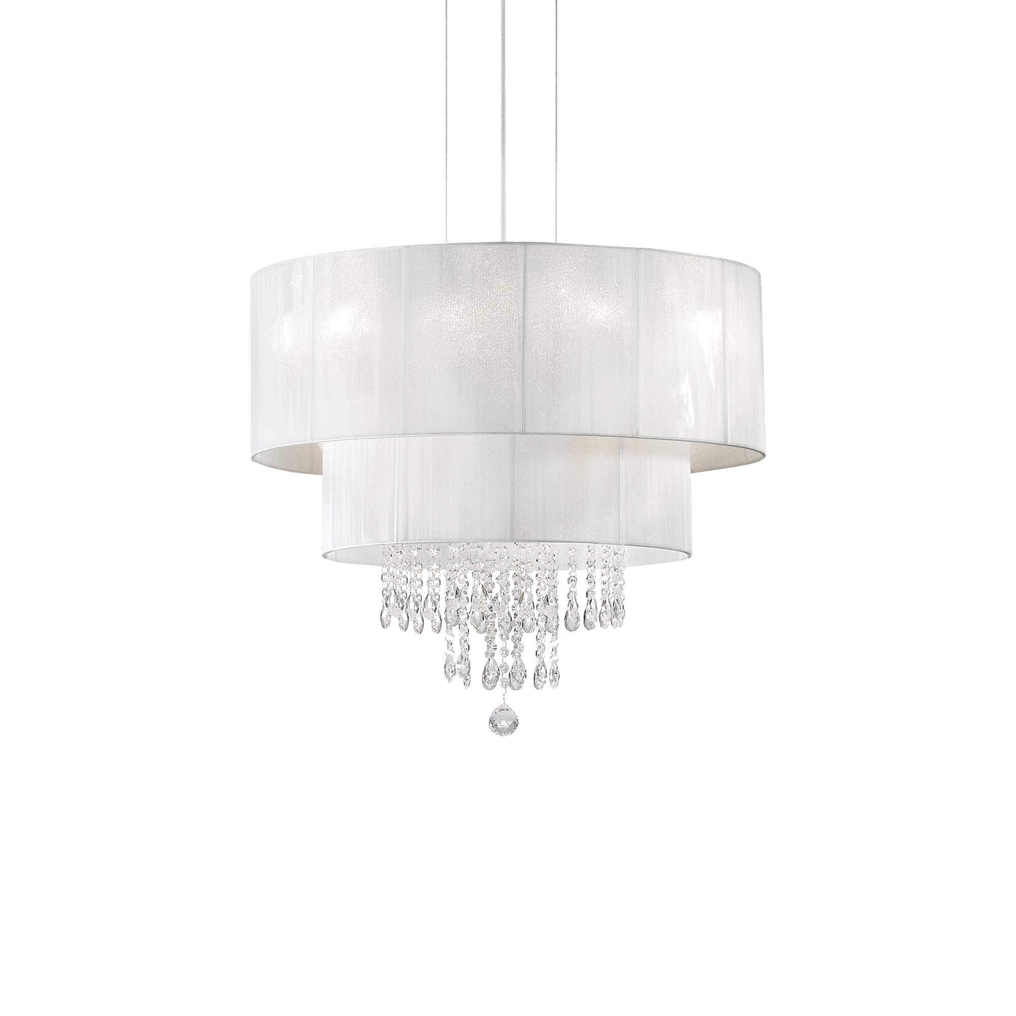 Ideal Lux  Suspension Blanche En Cristal Opera 4 Ampoules , Leroy Merlin