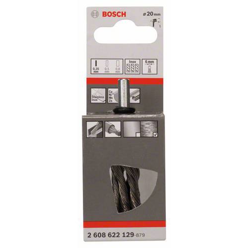 Bosch PRO Stal nierdzewna ciężka szczotka pędzelkowa 19 x 0,35 mm trzonek prosty - 2608622129 - 2