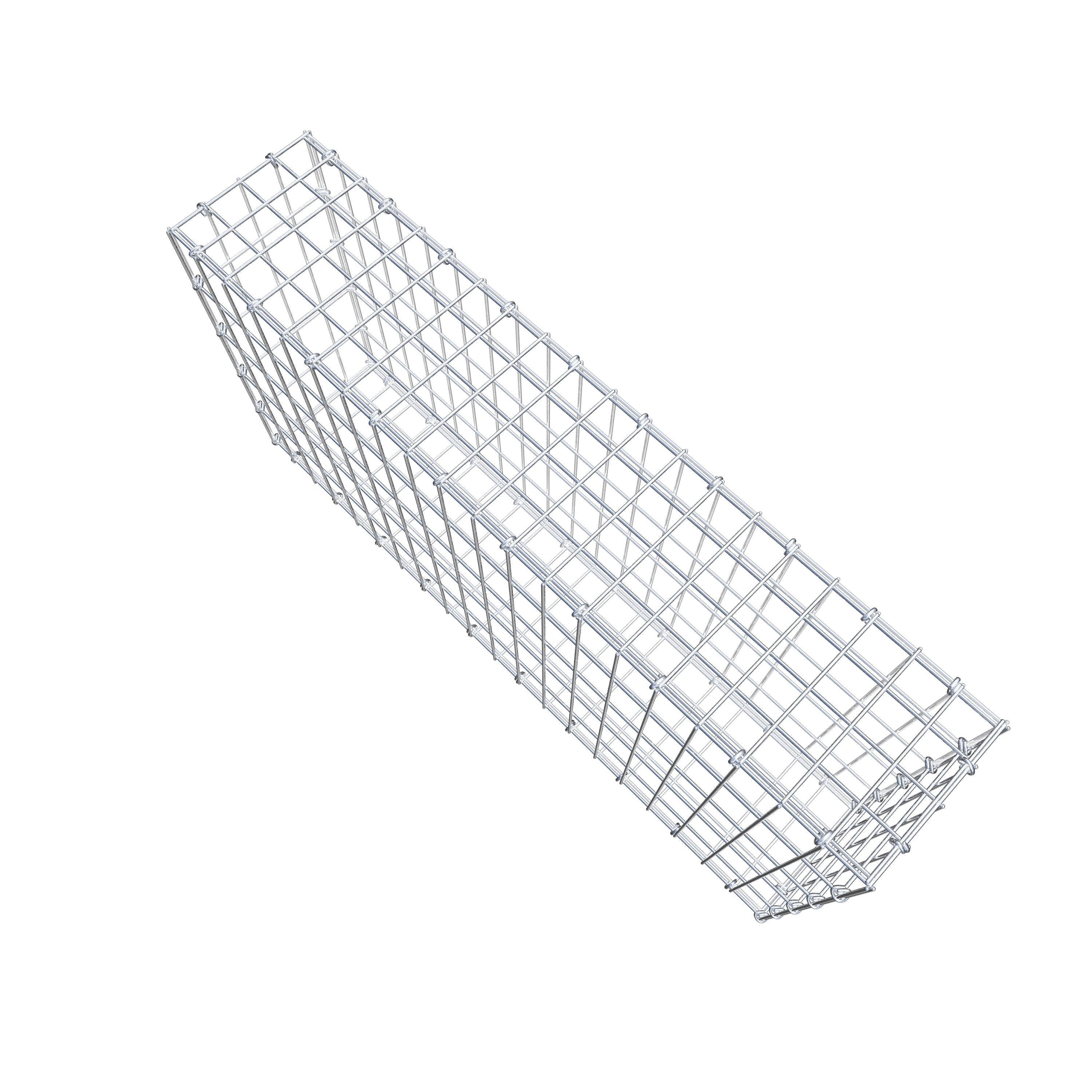 Gavión de acero galvanizado 100x50x20cm (LxAxP), malla 5 x 10cm, Anillo en C, jaula metálica para muro o jardín - 8