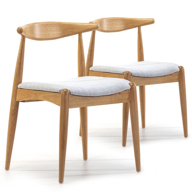 Pack 2 sillas Corzo Color Roble, Madera Maciza, 52,5 x 50 x 74,5 cm