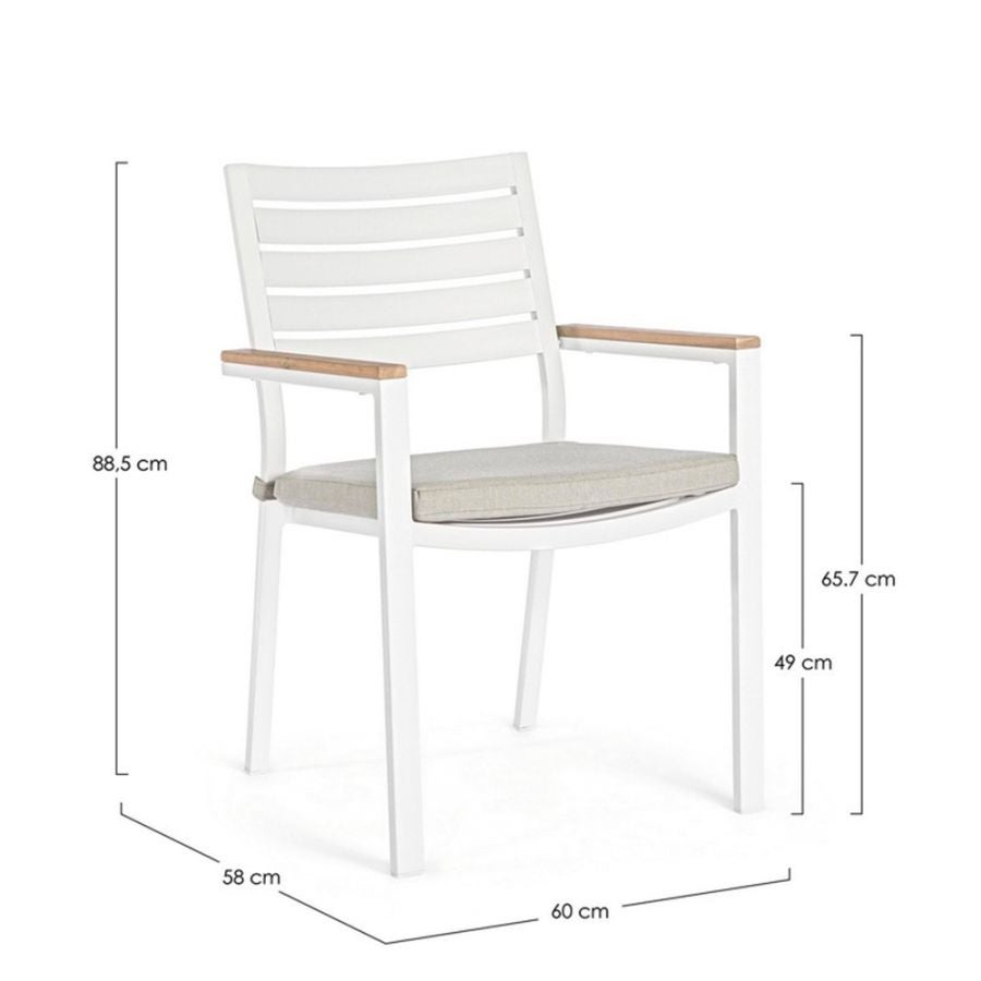 Fauteuil de jardin BELMAR - Blanc - 3