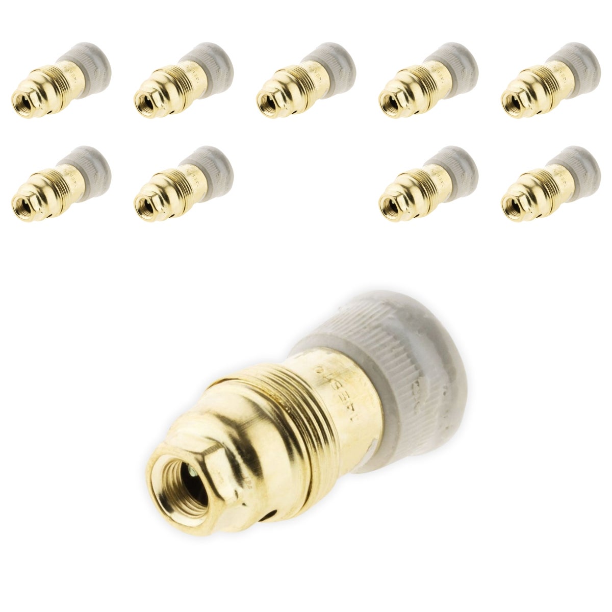 Douille métal E14 double bague finition acier laitonné- TIBELEC | Leroy