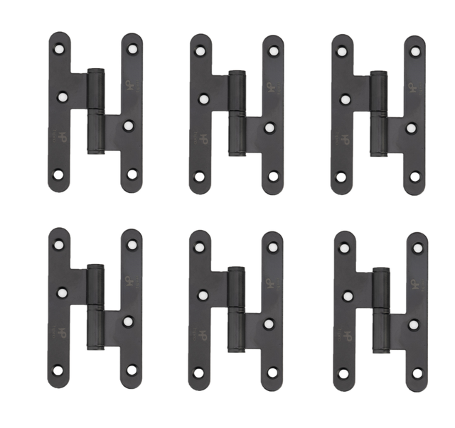 Bisagras Puertas Madera Interior – Pernio de Acero para Puertas de Paso – Pack 6 Unidades – 100x57mm – Cantos Redondos – Bisagra Negra(izquierda)