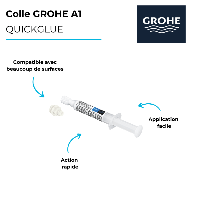 GROHE QuickGlue A1 pour access avec une platine de fixation - 2