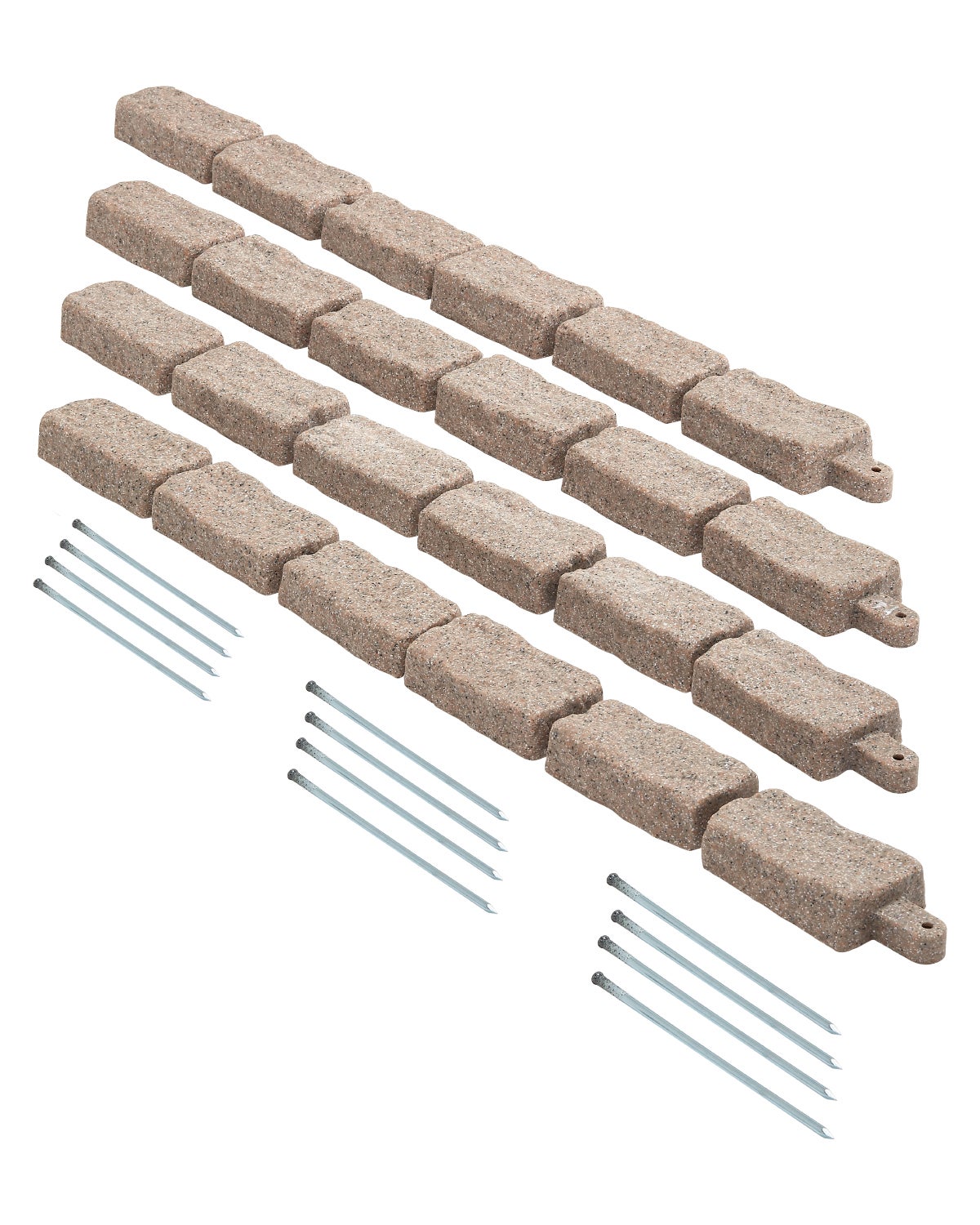 4x Obrzeże trawnikowe Kamienne obrzeże rabatowe 1180x95x57mm Brązowe VEVOR