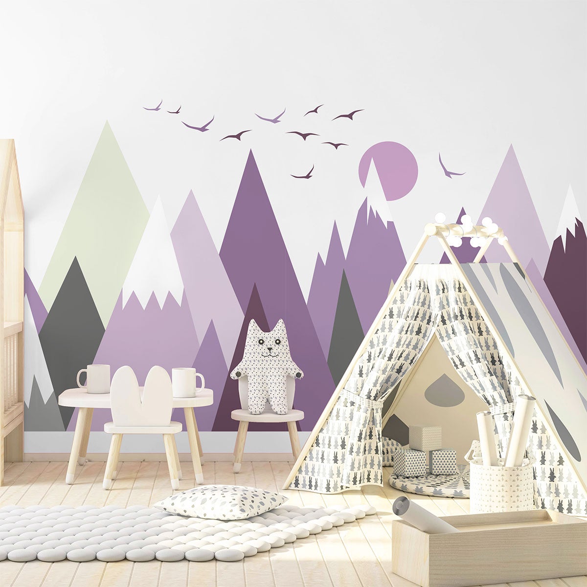 Stickers enfant montagnes scandinaves jazka 120 x 180 cm - 5