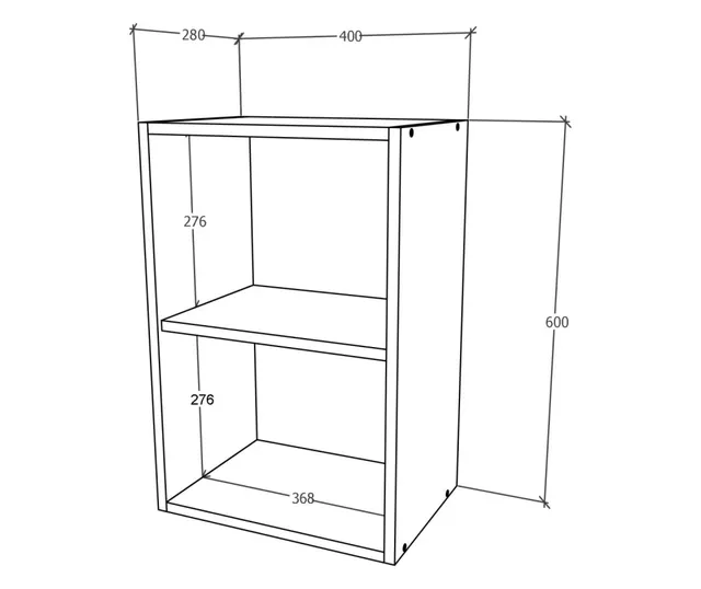 Meuble haut haaus Karo, 1 porte, Anthracite/Blanc, 40 x 30 x 60 cm - 4
