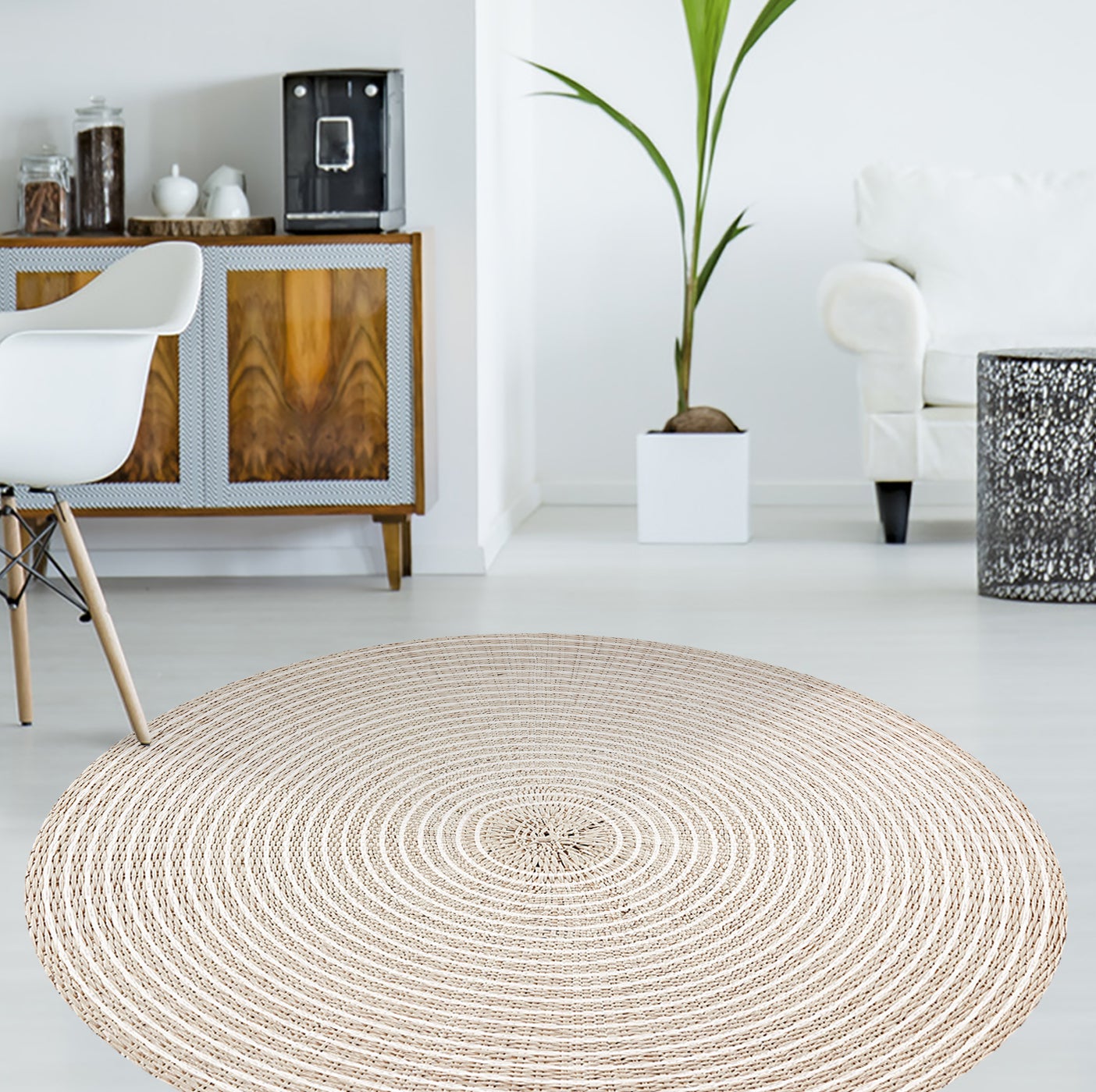 Mata winylowa Bangkok A [średnica] 150 cm - PVC antypoślizgowa, gładka mata winylowa do kuchni lub salonu, zmywalna - 2
