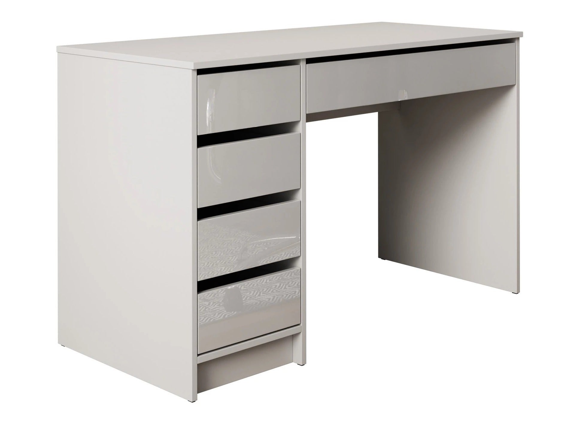 Mesa de escritório Comfivo Terros I, Com gavetas, Número de gavetas: 5.00, 76x120x55cm, Branco, Branco brilhante - 5
