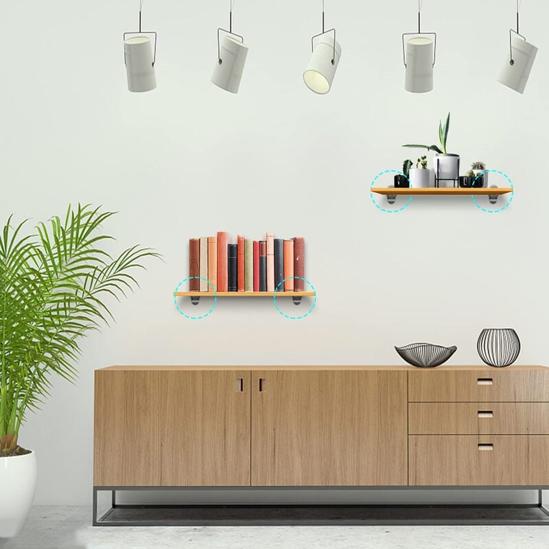 4 Pièces Support de Tablette en Verre Murale Support pour Étagère Réglable Pinces à Verre 3-20mm avec Vis - 5