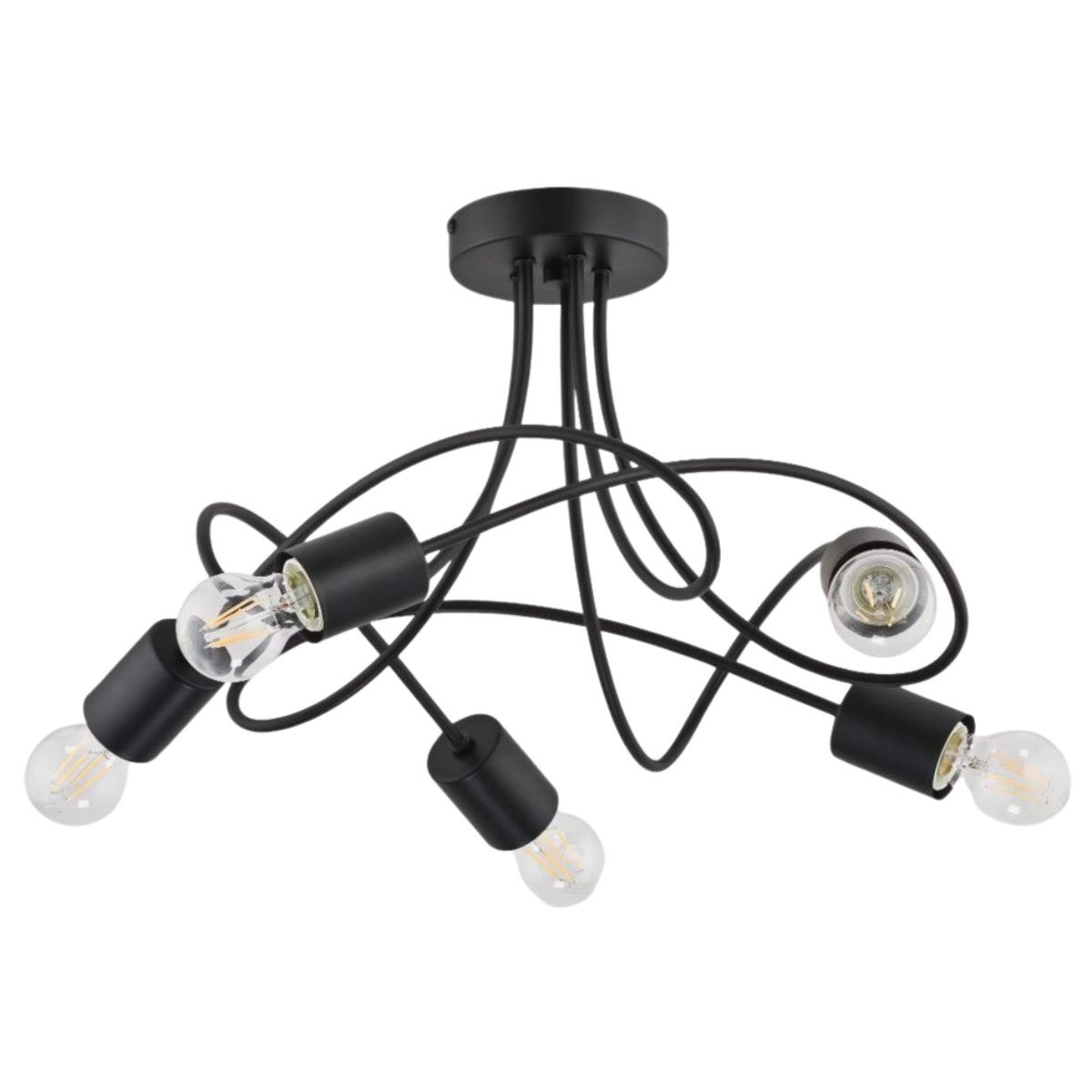 Lampa wisząca Targo czarna 5xE27x60W wym: 29 x 49 x 49 cm metal Alfa