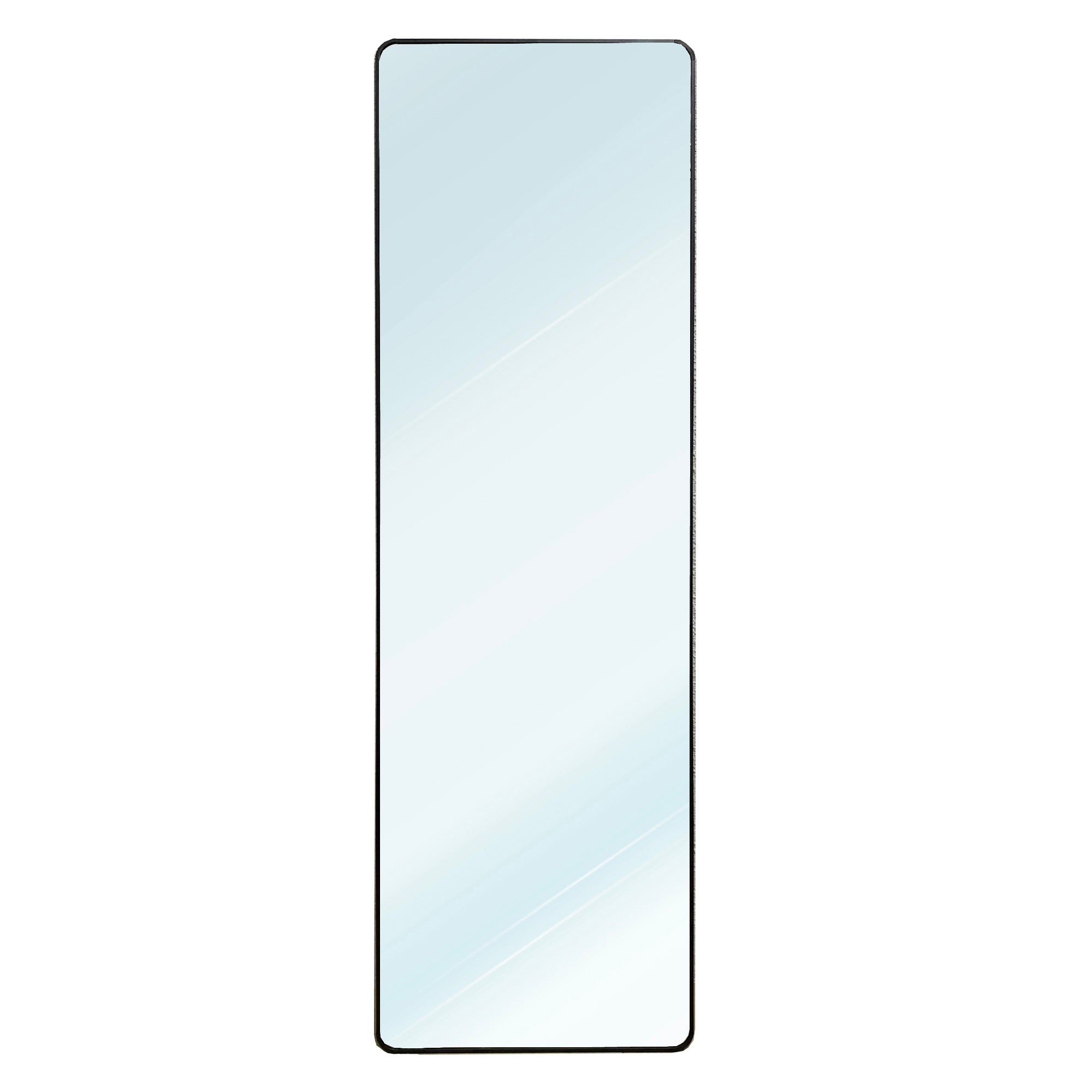 Espejo de Pie Metálico Metal Square Edge Max 170x65 |Cuerpo Entero Negro con Soporte Suelo | Soporte para Pared - 2