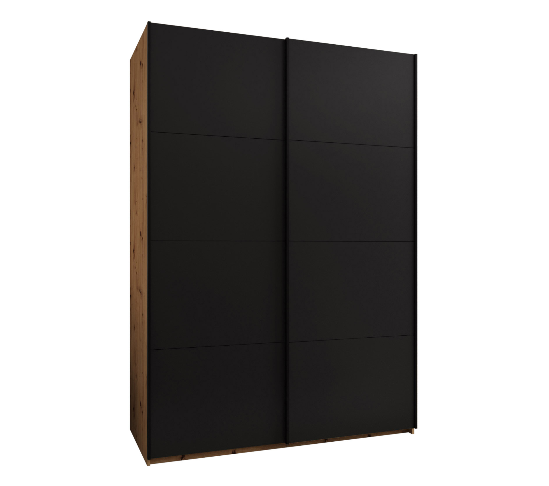 Szafa przesuwna wysoka Lux 1 180 x 64 x 245,5 cm artisan + czarny + u. czarny - Abiks Meble