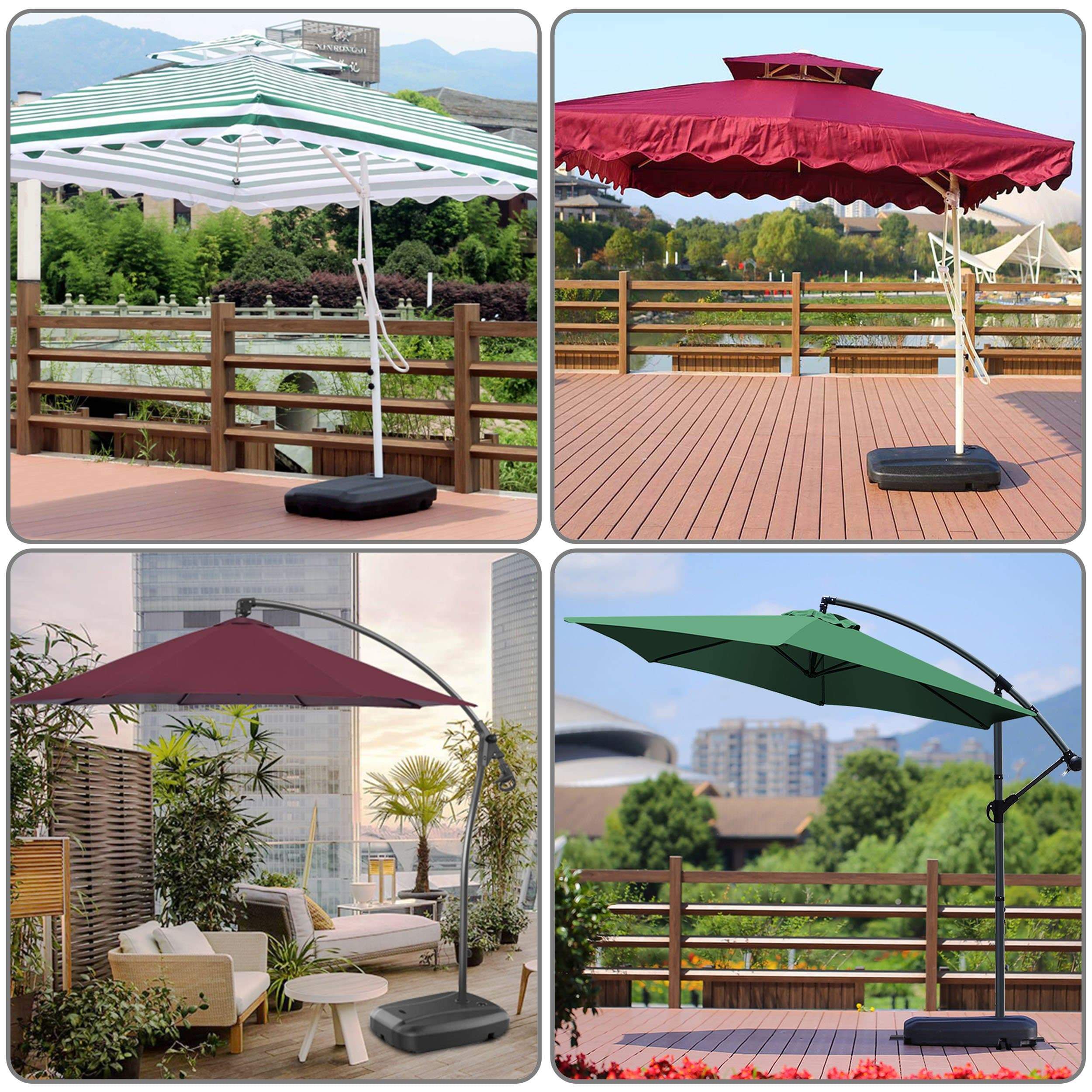 Dalle de lestage pour pied de parasol déporté - HDPE - 100kg sable ou 60L eau - base pour pied en croix - VOUNOT® - 2
