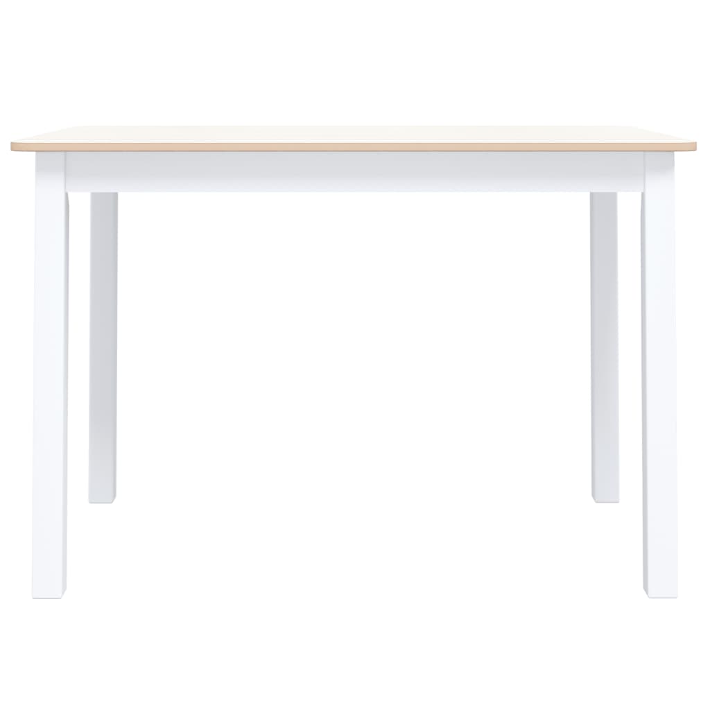 Maison Exclusive - Table à manger Blanc et marron 114x71x75 cm Bois d'hévéa massif - 3