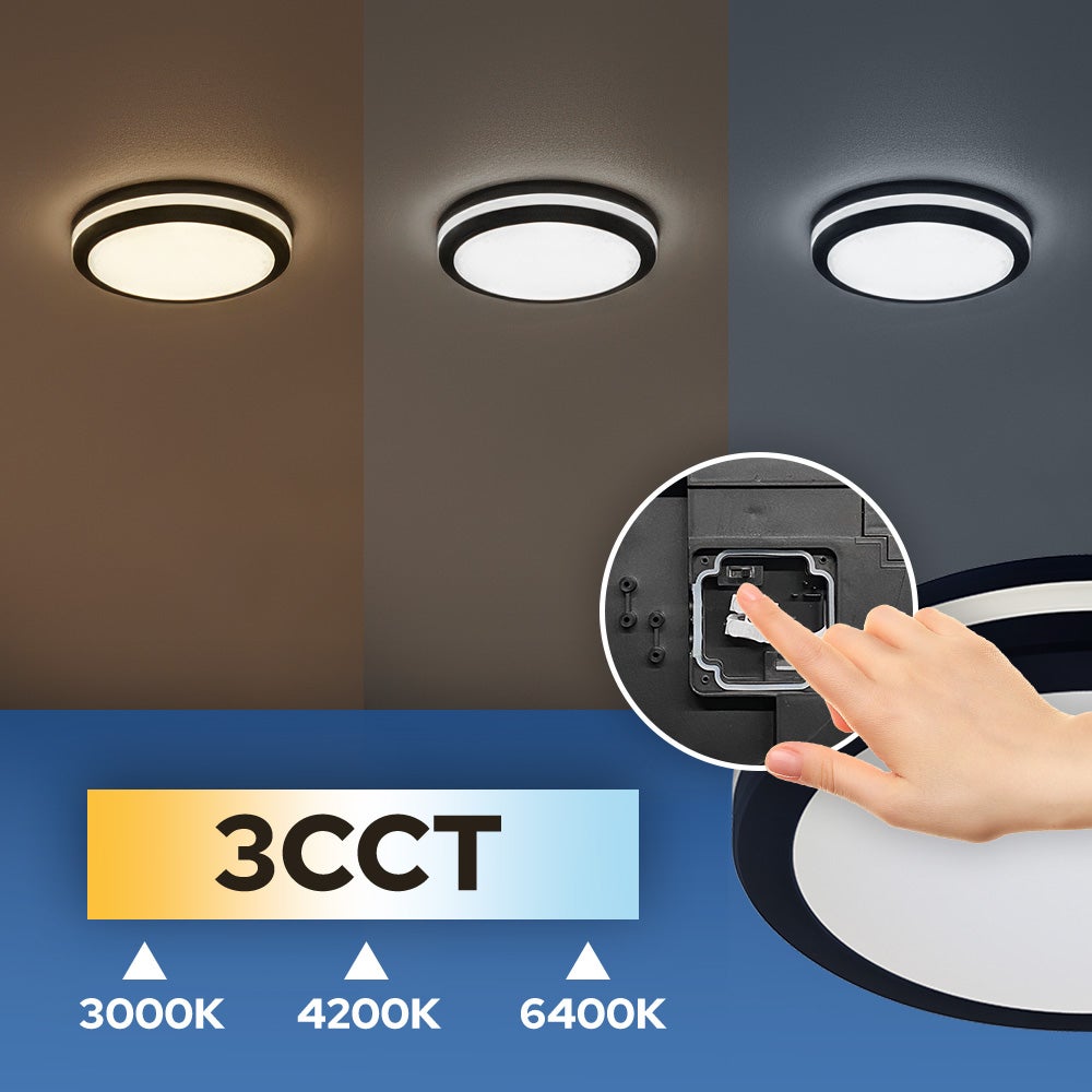 Plafon 30W 2700lm, 3CCT, IP65, okrągły, czarny, SCARLETT HOROZ - 3