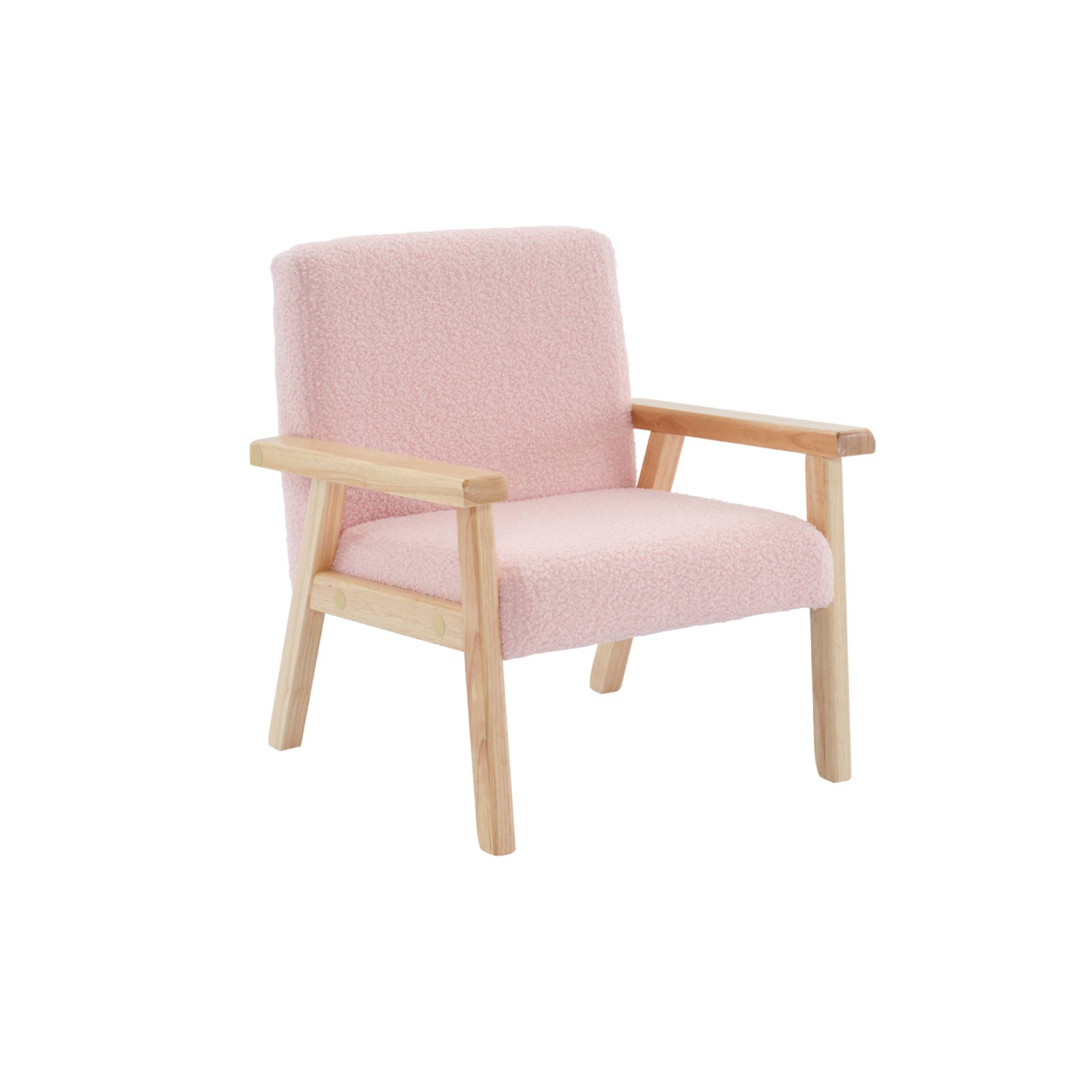 Sillón infantil estilo escandinavo de madera de hevea, isak kids, rosa