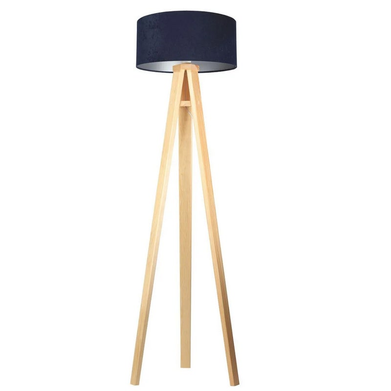 Lampa stojąca HOME 40 granatowa/srebrna/sosna