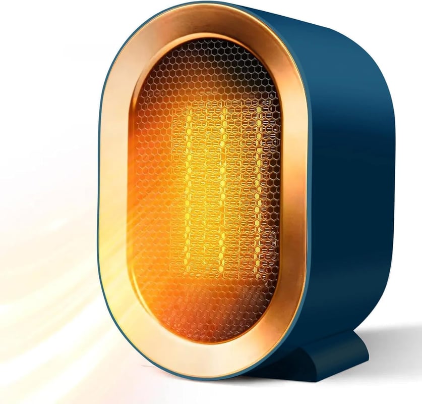 Niebieski grzejnik 13*12*20 cm 1 Mini grzejnik odporny na rozlanie, odpowiedni do łazienki, biura domowego