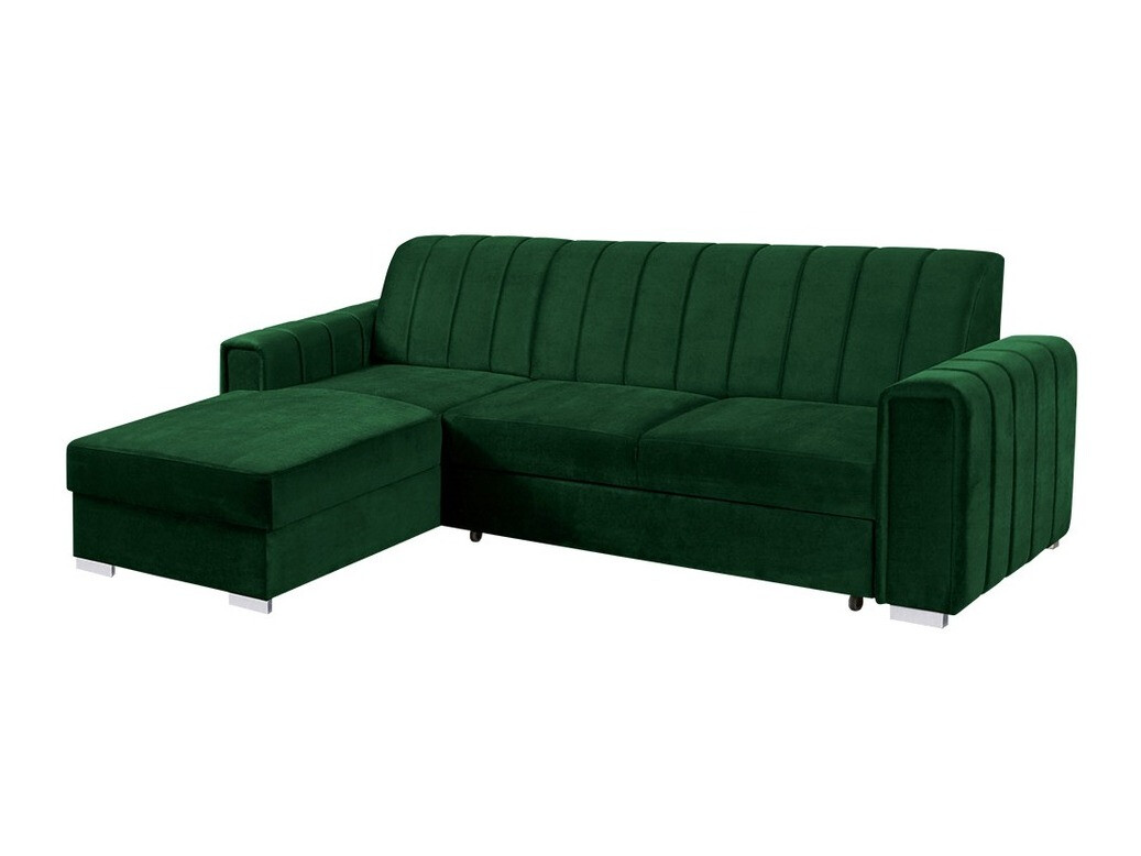 Sofá rinconero columbus 166, verde, función de descanso, caja de ropa de cama, 260x183x86cm