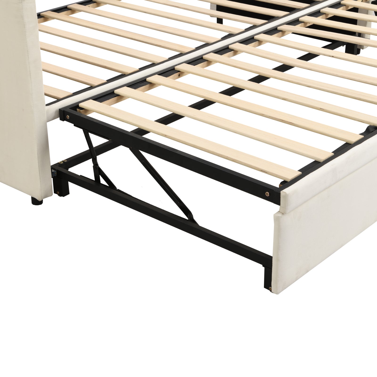 Canapé lit convertible180 x 200cm-Canapé-lit extensible rembourré pour Salon et Chambre d'Amis-Gain de place-lit 2 personnes-beige-Sans Matelas - 6