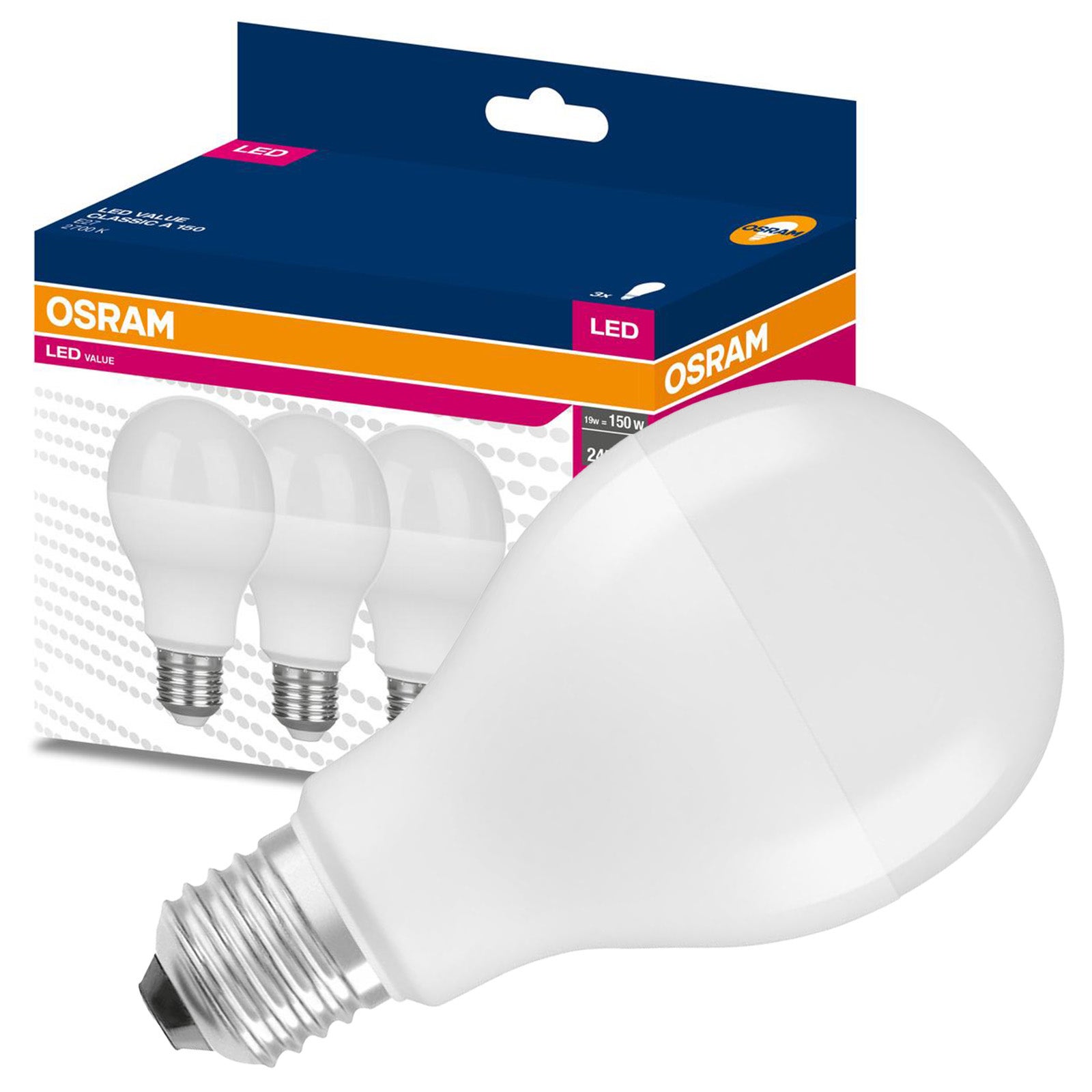 3x Żarówka LED Osram A68 E27 19W 2452lm 2700K Ciepła 200st