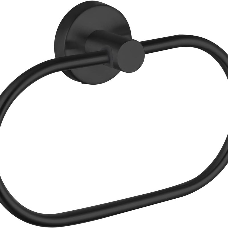 Wieszak na ręczniki łazienkowe, wieszak ścienny na ręczniki, owalny wieszak na ręczniki, czarny