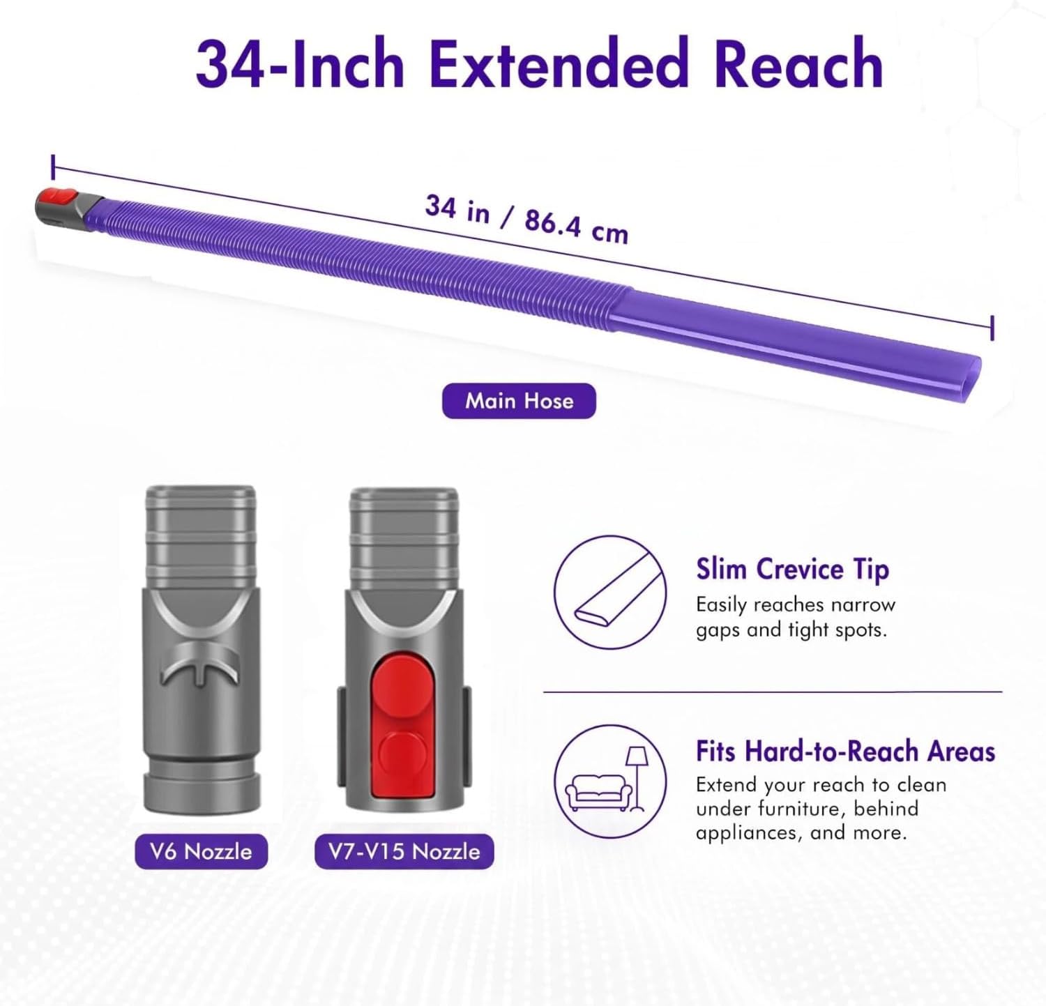 Applicable à Dyson Gen5 V6 V8 V7 V9 V10 V11 V12 V15, Flexi Suceur Plat ...