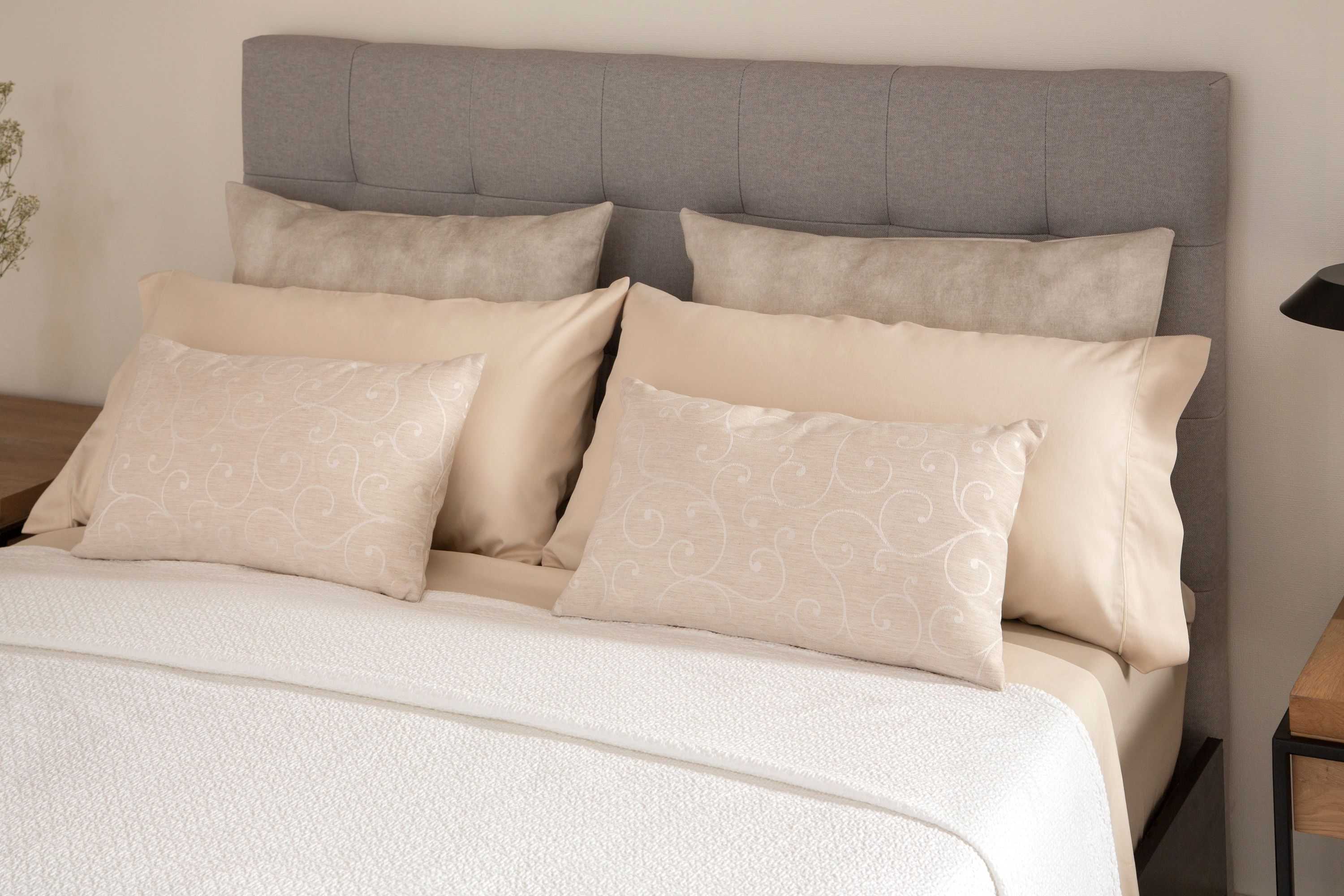 Lençol de cima Bordón INSPIRE algodão 300 fios marfim cama 135 cm - 4