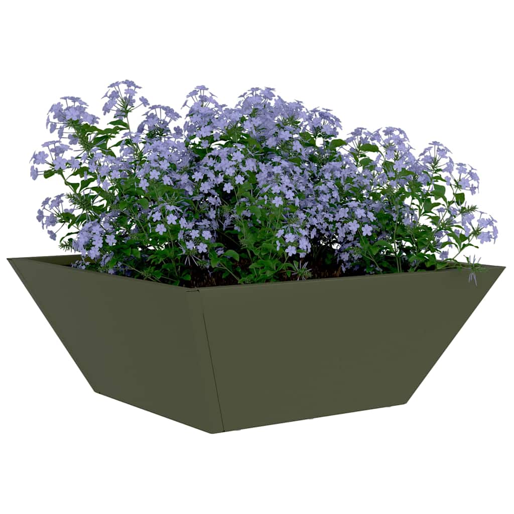 Jardinera - Forma trapezoidal - Acero laminado en frío - Verde oliva ...