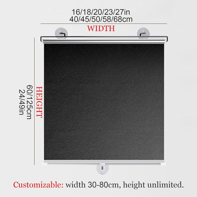 Tenda Avvolgibile Con Ventosa - 68x125cm - Oscurante E Parasole - Foto 3