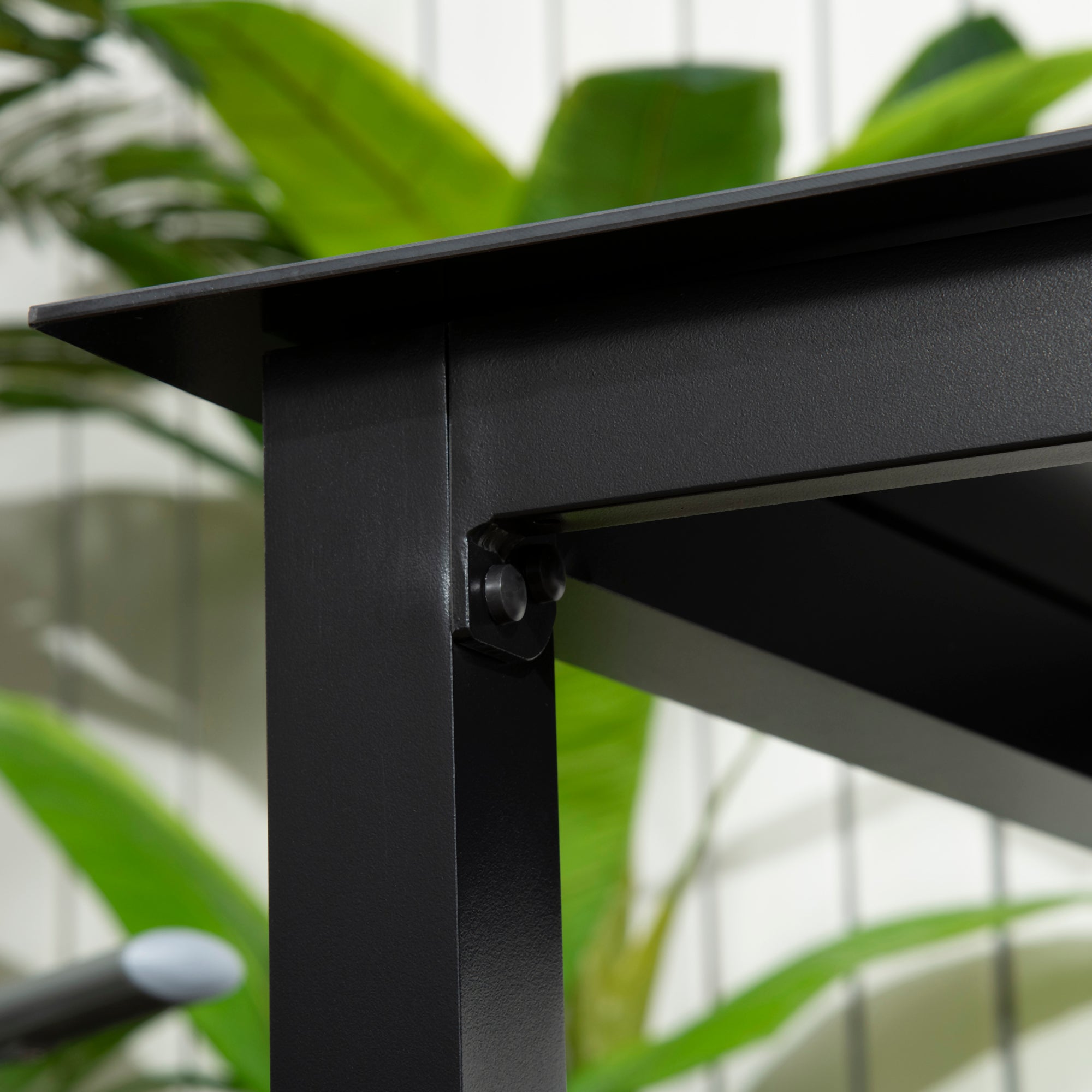 Table de jardin extensible carré en Verre Noir - 9