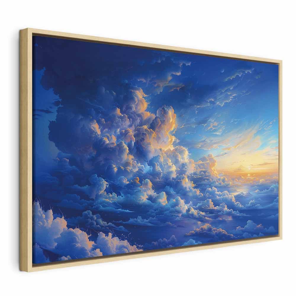Tableau Toile Grand Format 160x80 Cm - Motif Nuages Colorés - Prêt à Accrocher