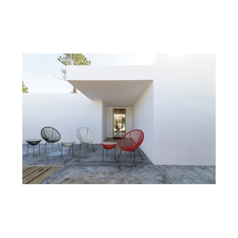 Table basse avec verre Parker Tomato 50 diamètre - 6