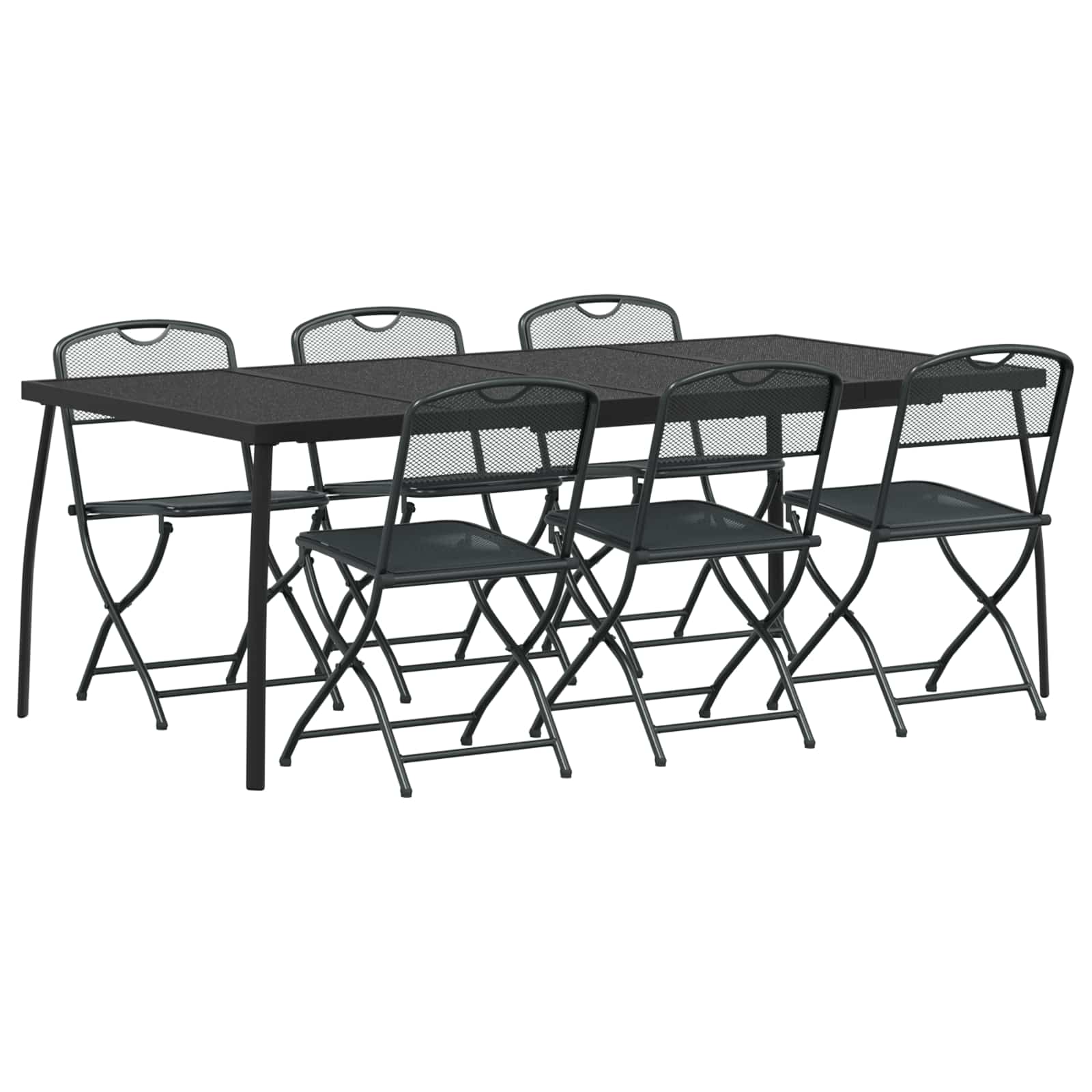 Juego de muebles de exterior 7 pcs Gris antracita vidaXL - 2