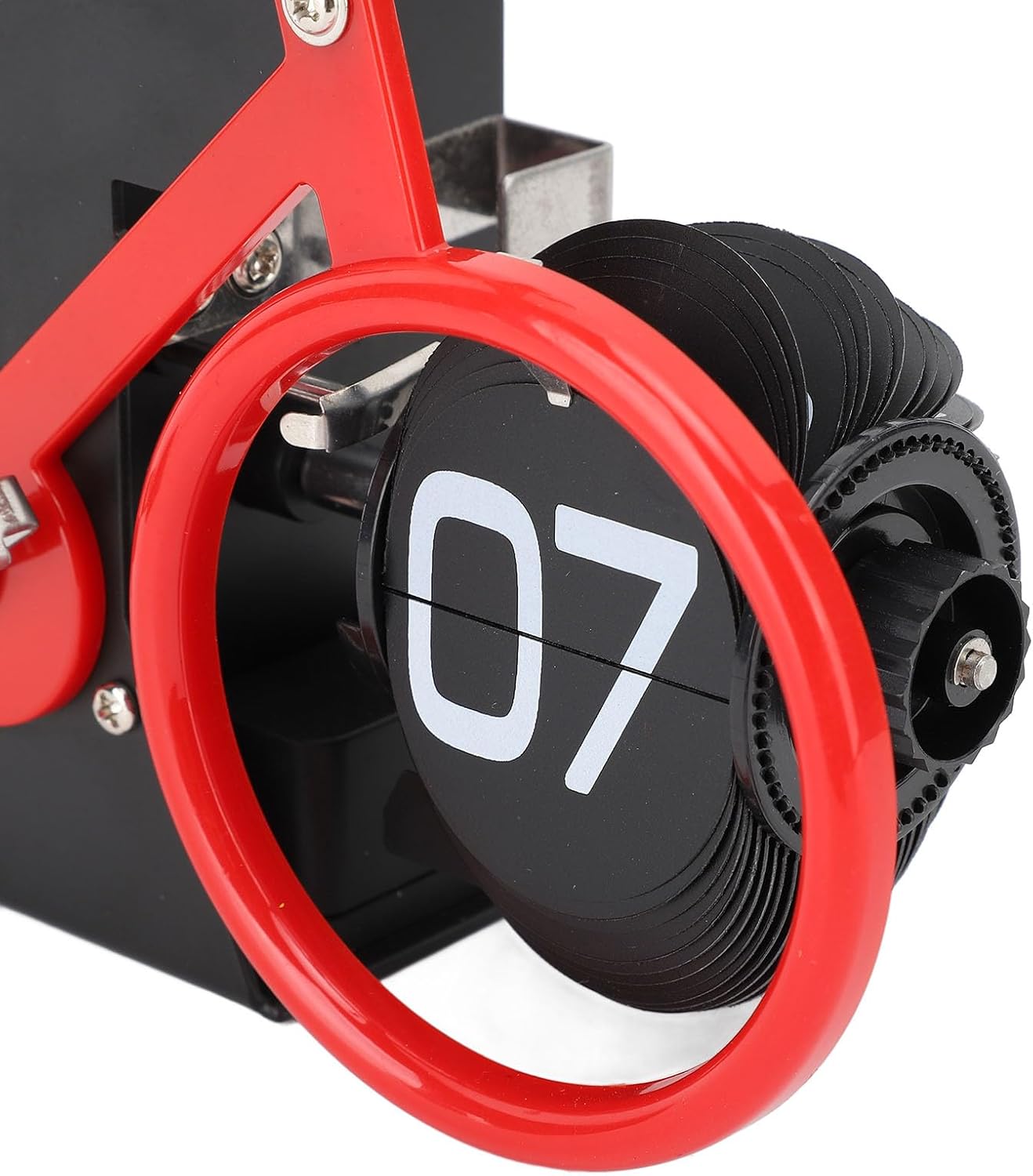 Horloge de table en forme de vélo, horloge à rotation automatique des pages, horloge décorative rétro, horloge à rotation simple des pages (rouge) - 6