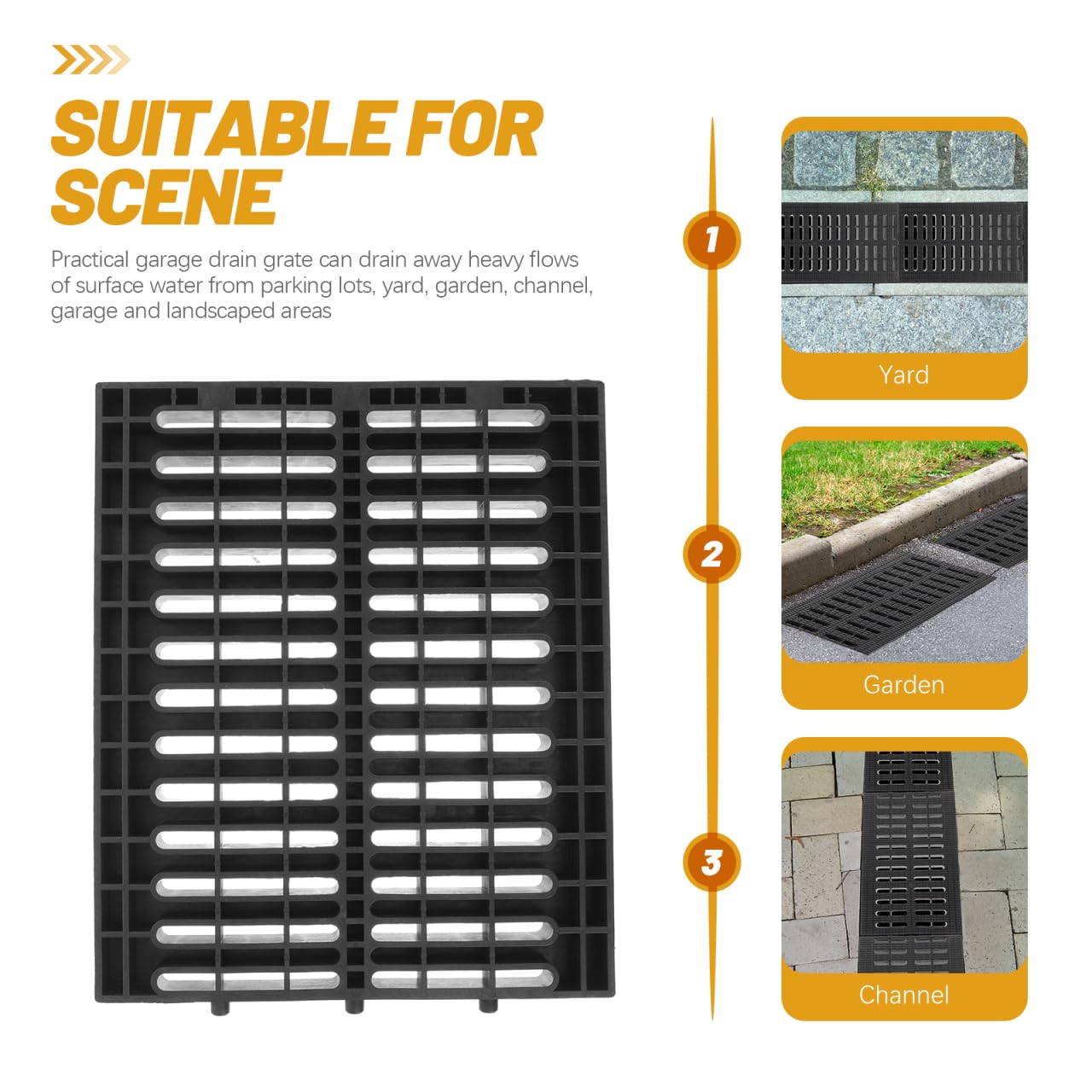 Grille De Drainage, Plastique Grille De Drainage Exterieur, Couverture D'éGout ExtéRieure Pour Jardin Garage Protection Contre Feuilles - 2