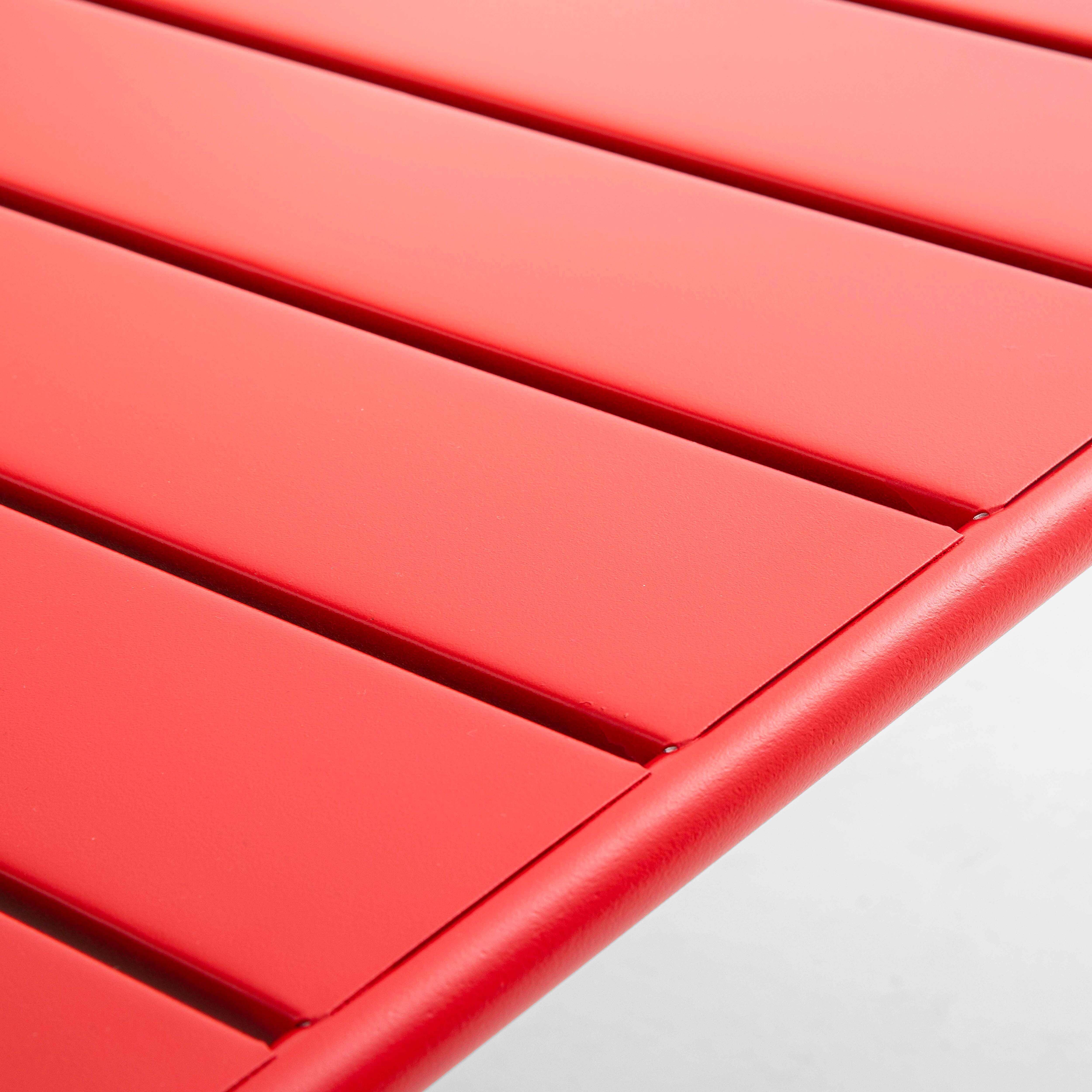 Table basse de jardin acier rouge 90 x 50 cm , Palavas - Oviala - 5