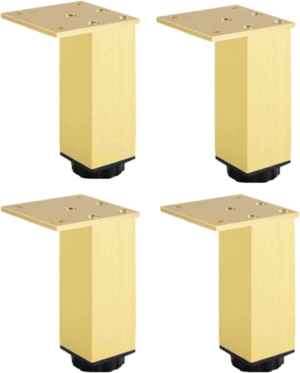 Nogi meblowe aluminiowe regulowane, zestaw 4 szt., do mebli, sof i stołów, złote, 10 cm (zakres regulacji 100-118 mm)