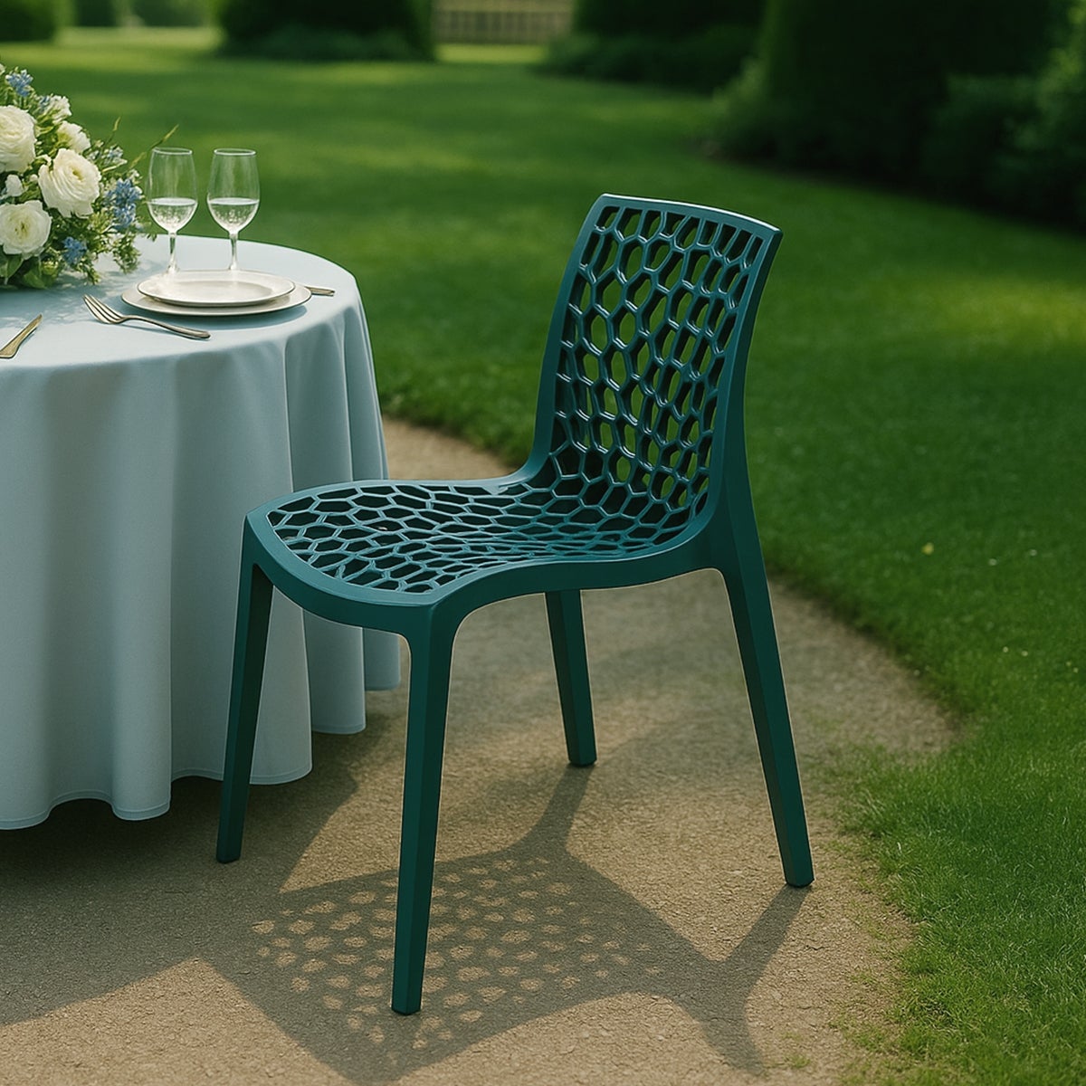 Chaise de cuisine bar café en polypropylène nid d'abeille Gruvyer Grand Soleil - 2