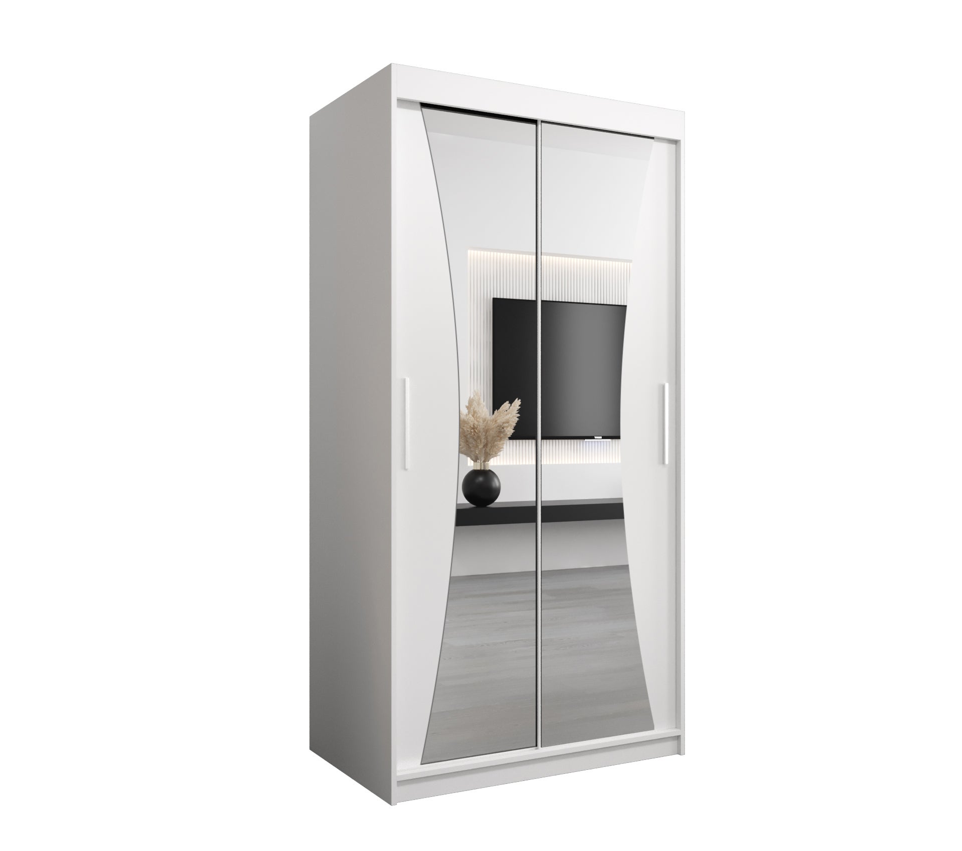 Szafa przesuwna garderoba MONACO 100 x 62 x 200 cm Biały - Abiks Meble
