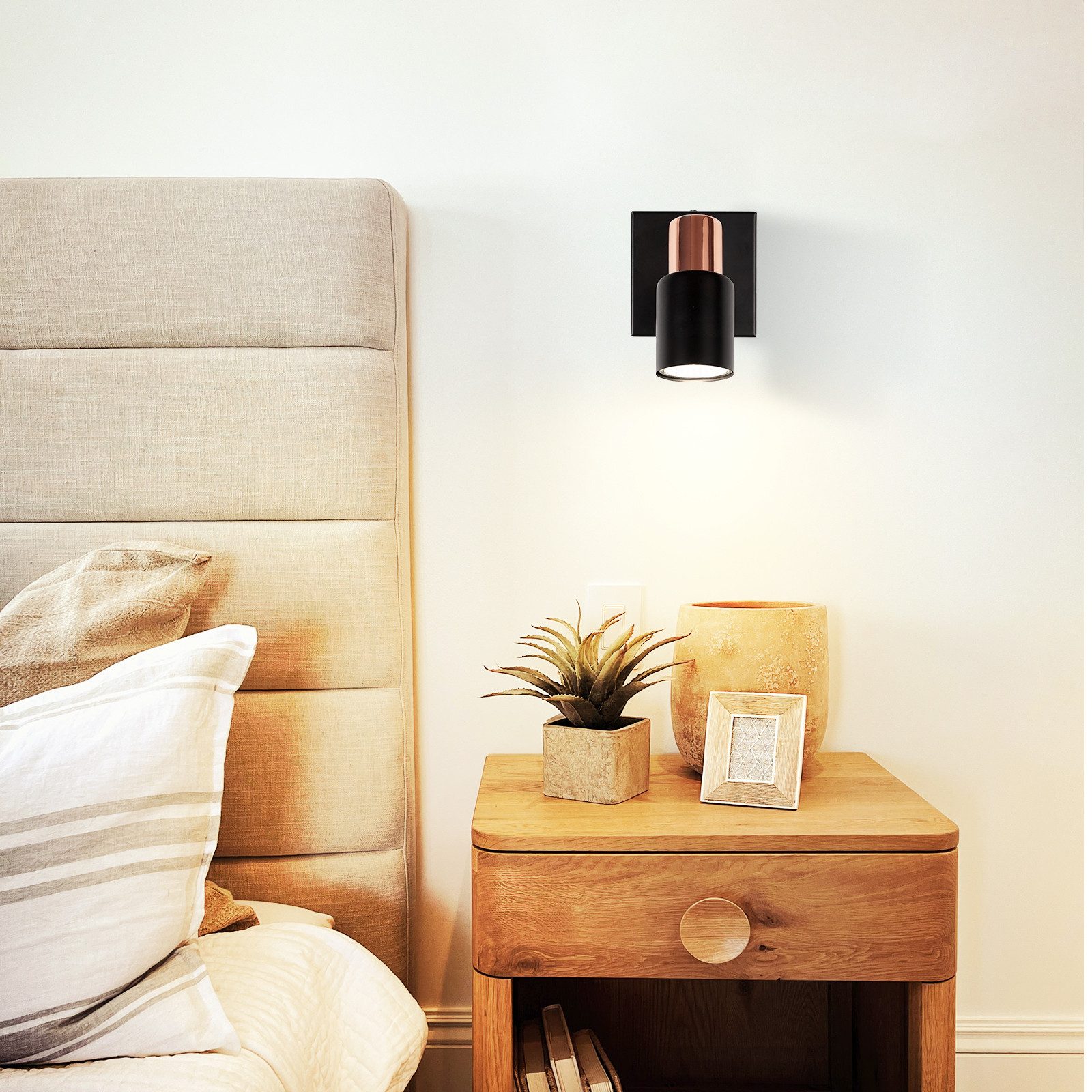 NETTLIFE Spot de plafond Spots de plafond 1 ampoule GU10 noire orientable à 355° - 7