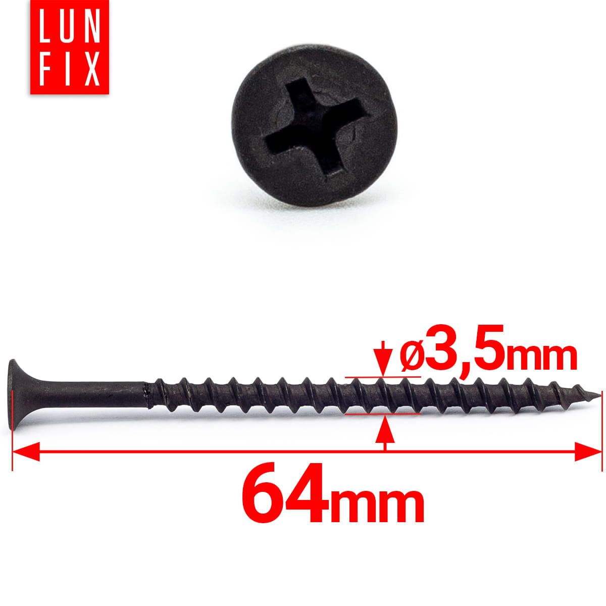 Wkręty do kartongipsu do drewna 3,5x64mm 500szt. - 2