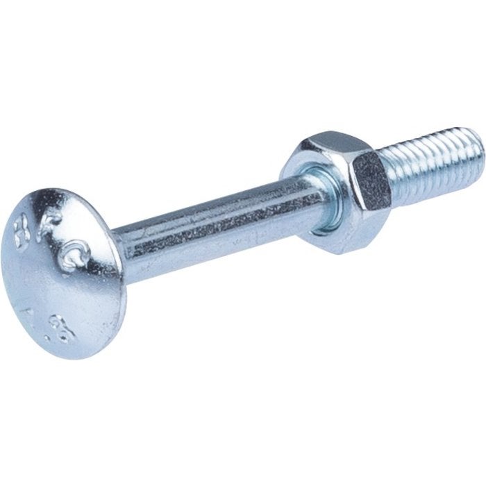 Lot De 50 Boulons JAPY - 8 X 50 Mm - Tête Ronde Collet Carré - Acier Zingué - Marque Fixpro - Neuf