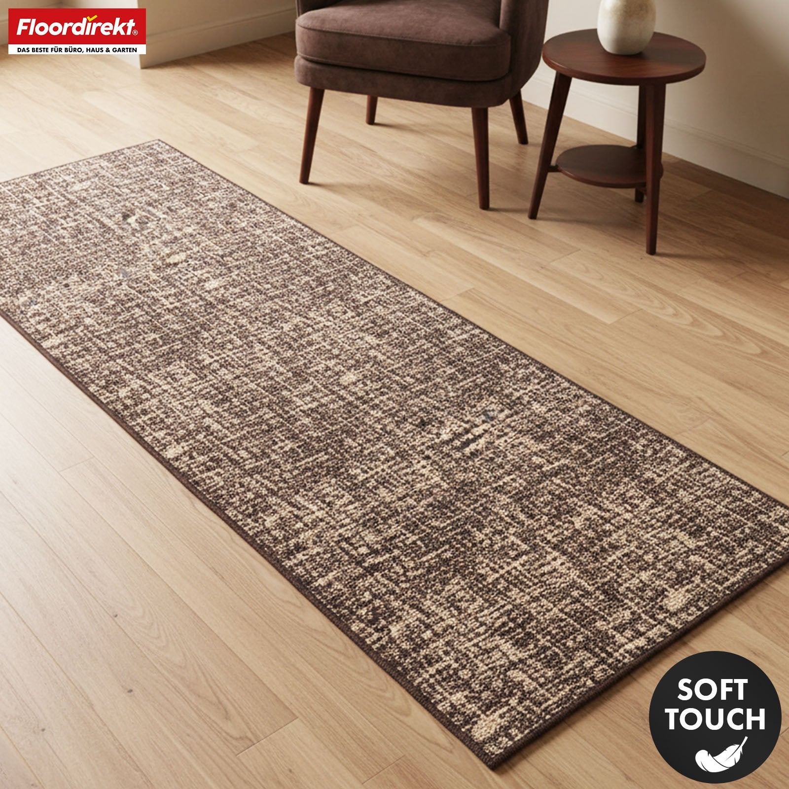 Tapis couloir Tessaro style et confort à chaque espace de vie, Marron, 80 x 400 cm - 3