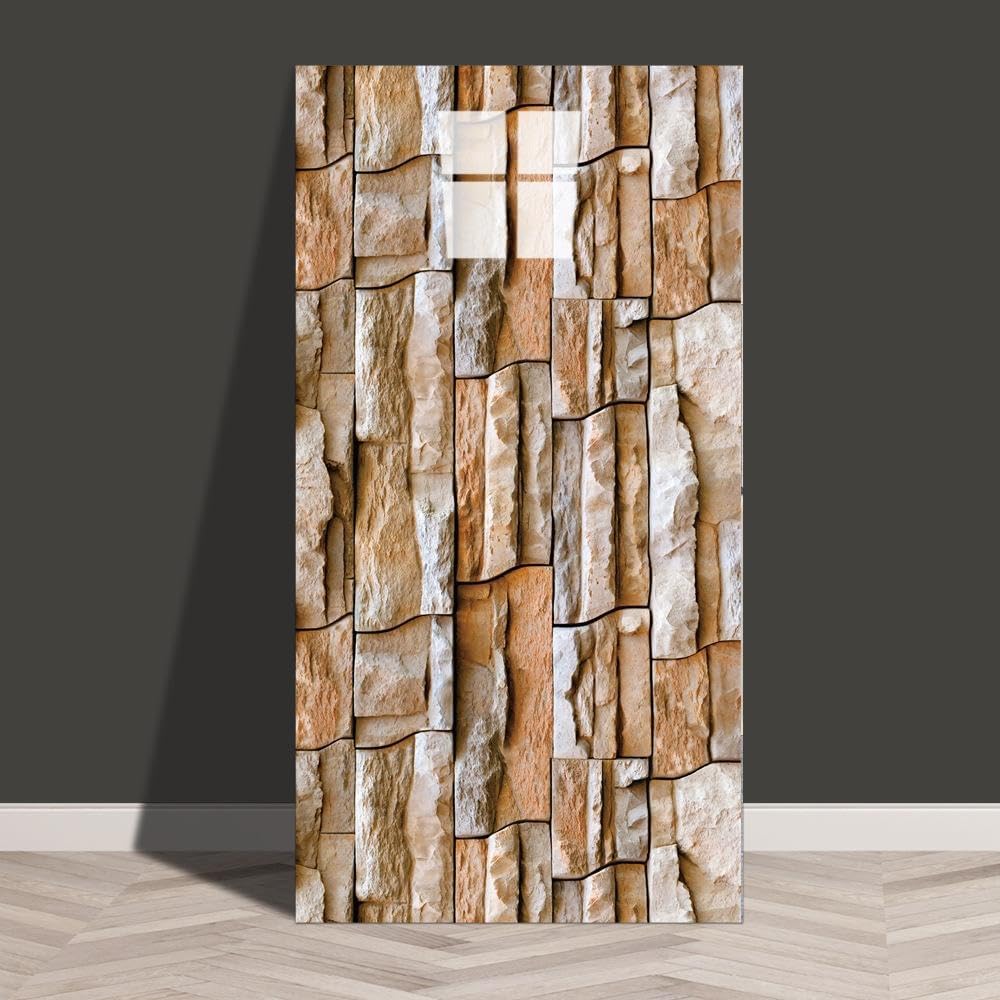 Zestaw 10 samoprzylepnych tapet w stylu współczesnym - Wodoodporna tapeta z efektem marmuru, usuwalna, 30 x 60 cm, żwir